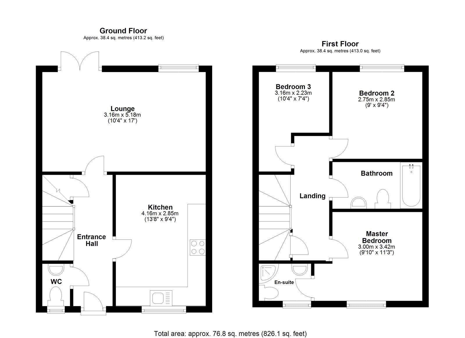 Floorplan of 3 bedroom Semi Detached House for sale, Gayle Court, Consett, Durham, DH8