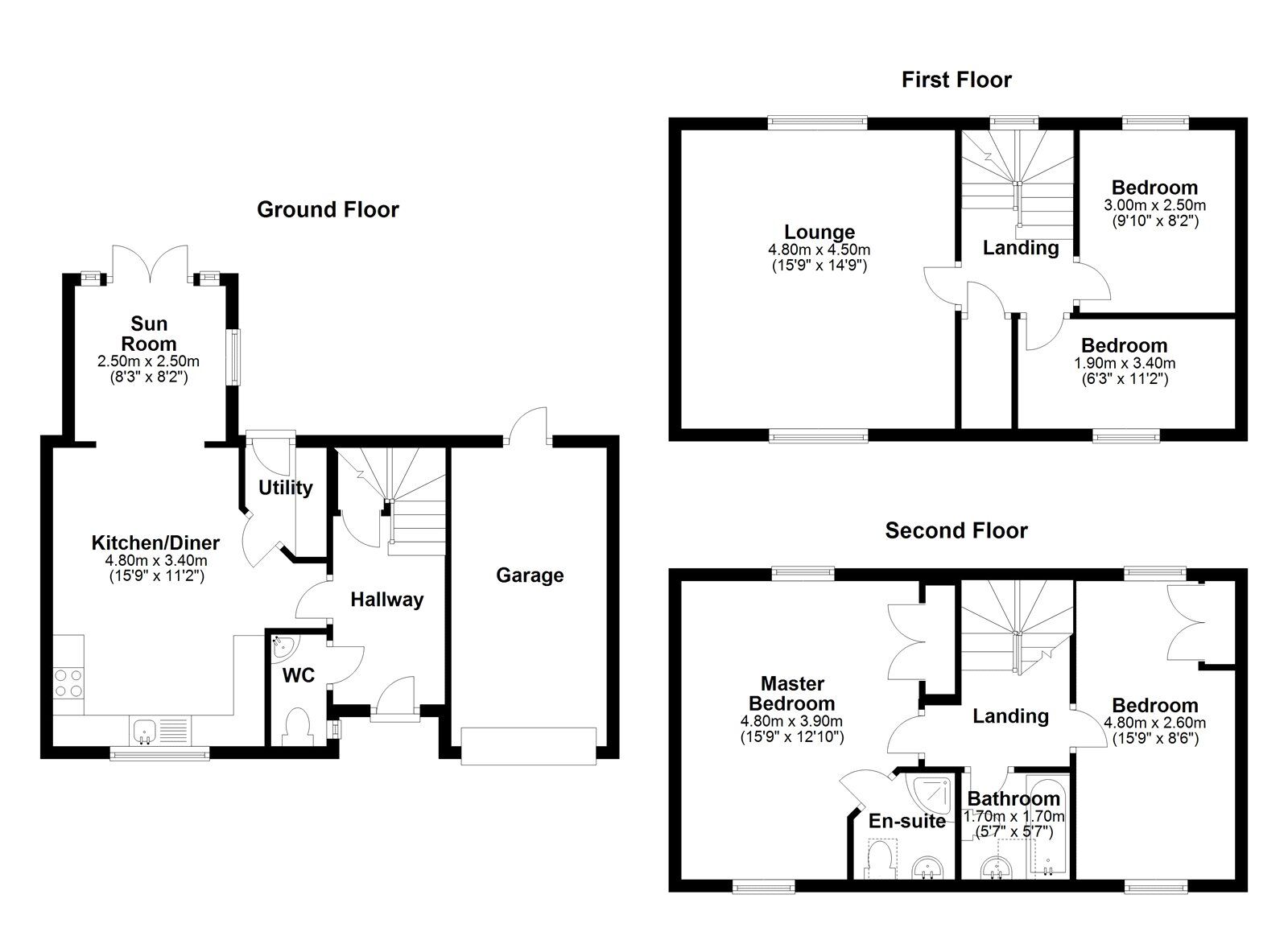 Floorplan of 4 bedroom Semi Detached House for sale, Lily Gardens, Dipton, Durham, DH9