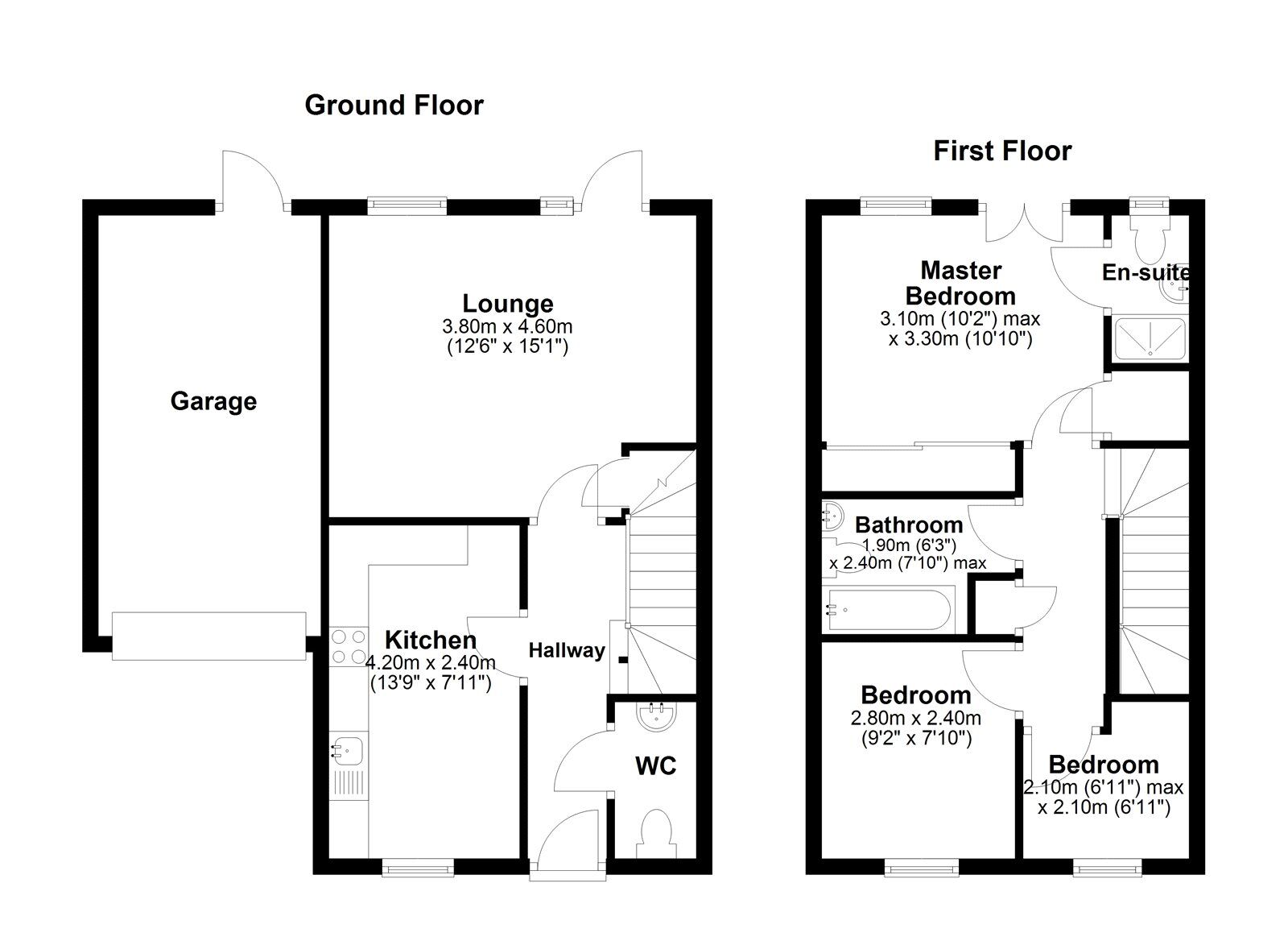 Floorplan of 3 bedroom Semi Detached House for sale, Deepdale Drive, Delves Lane, Consett, Durham, DH8