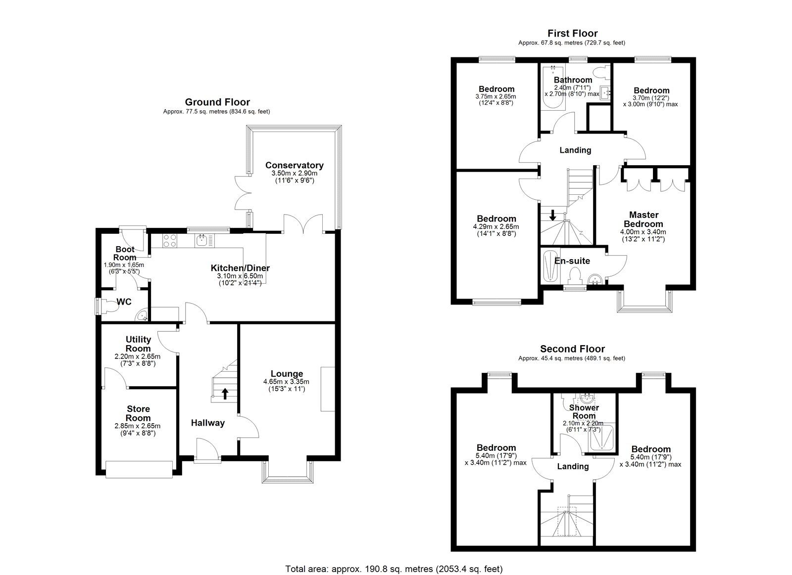 Floorplan of 6 bedroom Detached House for sale, Ovington Close, Templetown, Durham, DH8