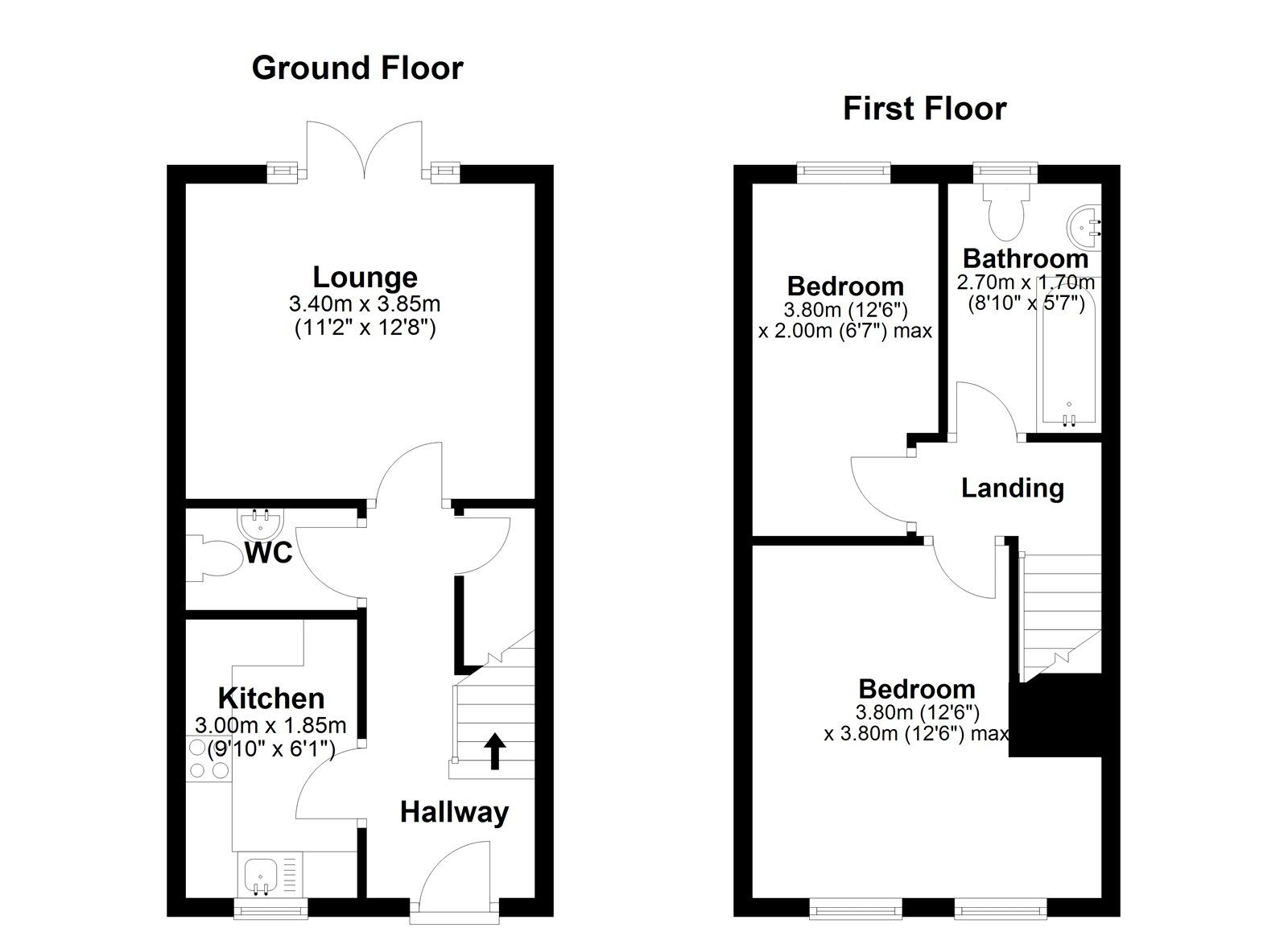 Floorplan of 2 bedroom Mid Terrace House for sale, Generation Place, Consett, Durham, DH8