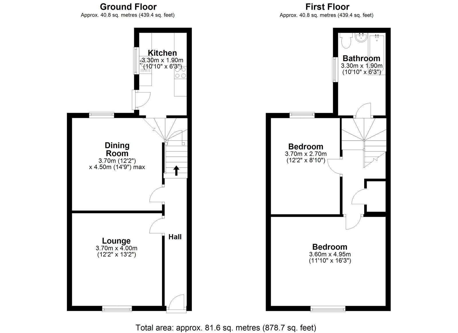 Floorplan of 2 bedroom Mid Terrace House for sale, William Street, Annfield Plain, Durham, DH9