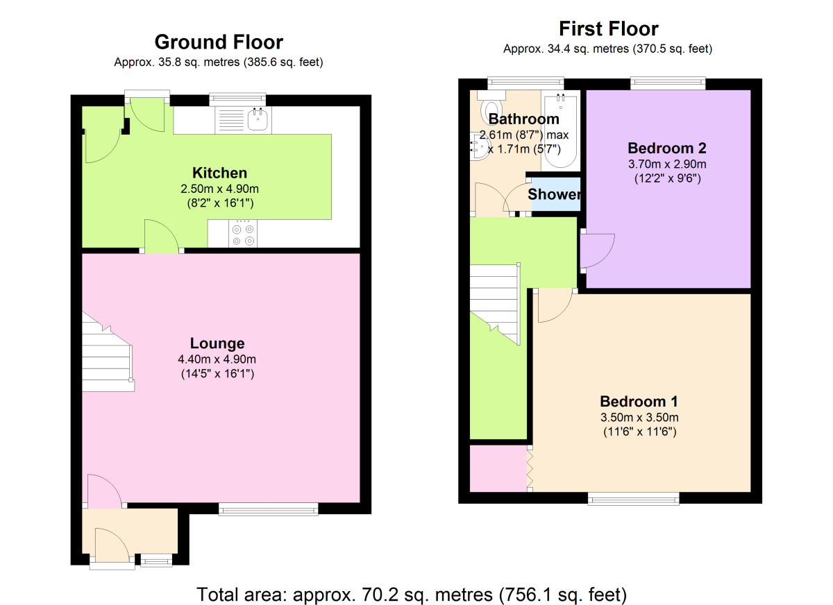 Floorplan of 2 bedroom  House to rent, Hylton Terrace, Pelton, County Durham, DH2