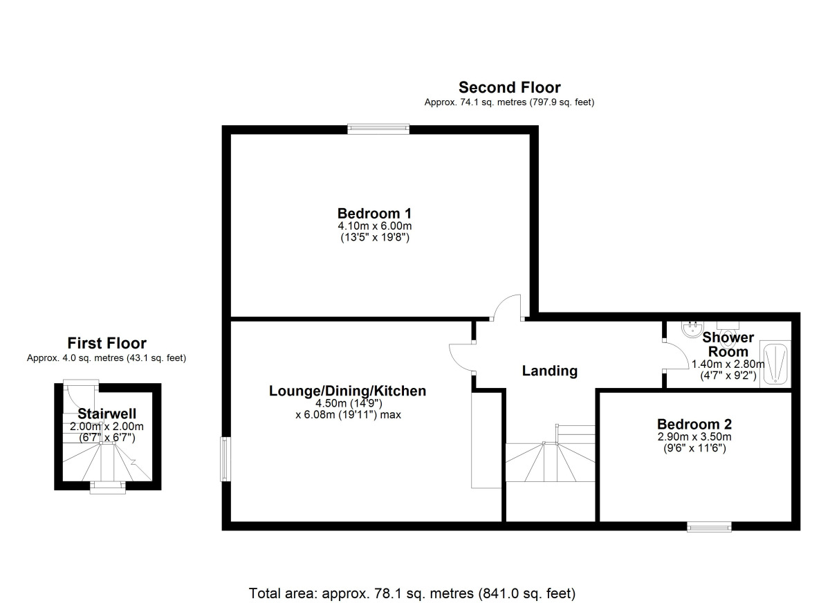 Floorplan of 2 bedroom  Flat to rent, High Chare, Chester Le Street, County Durham, DH3