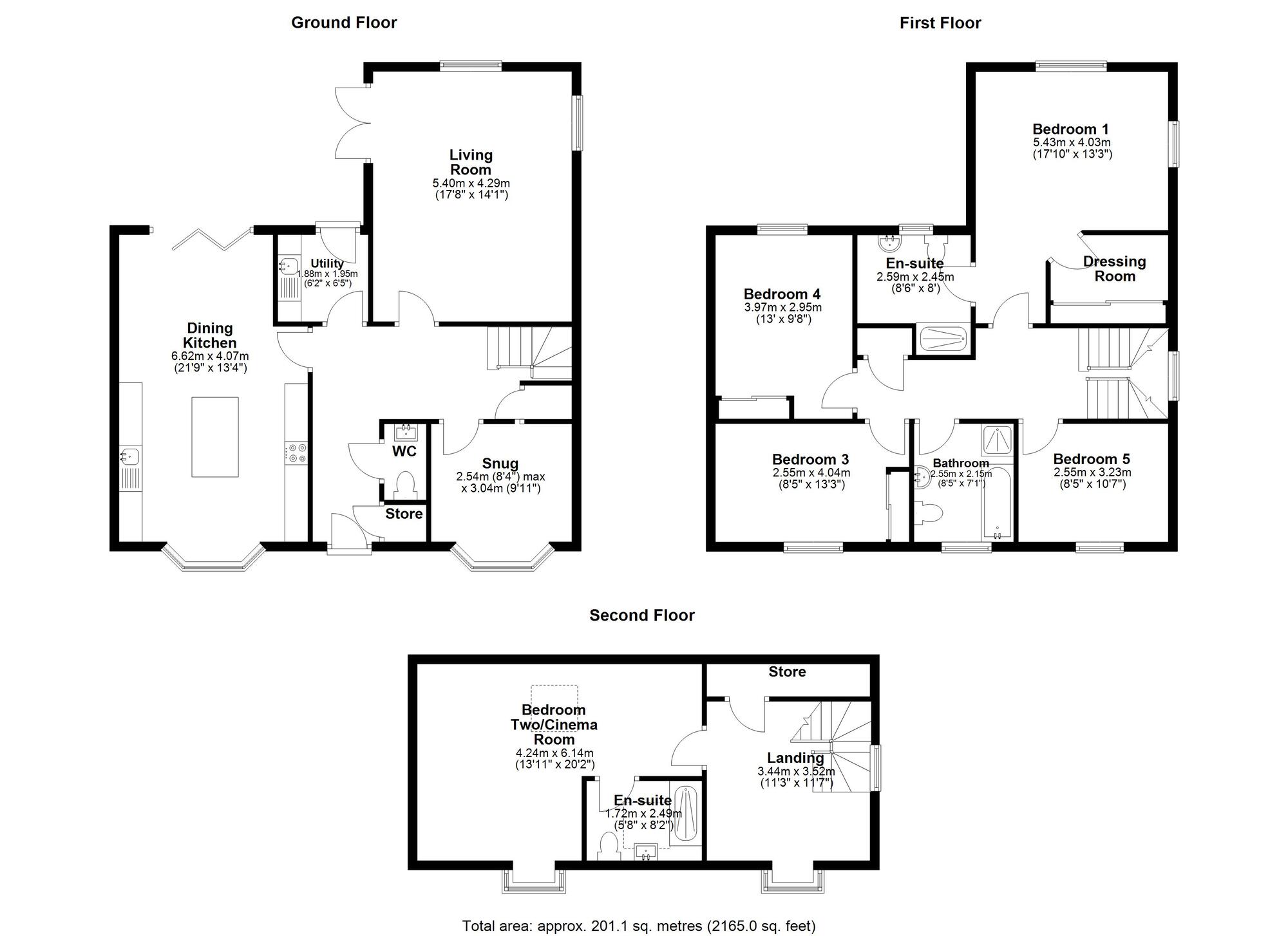 Floorplan of 5 bedroom Detached House for sale, Brugeford Way, Lambton Park, Durham, DH3