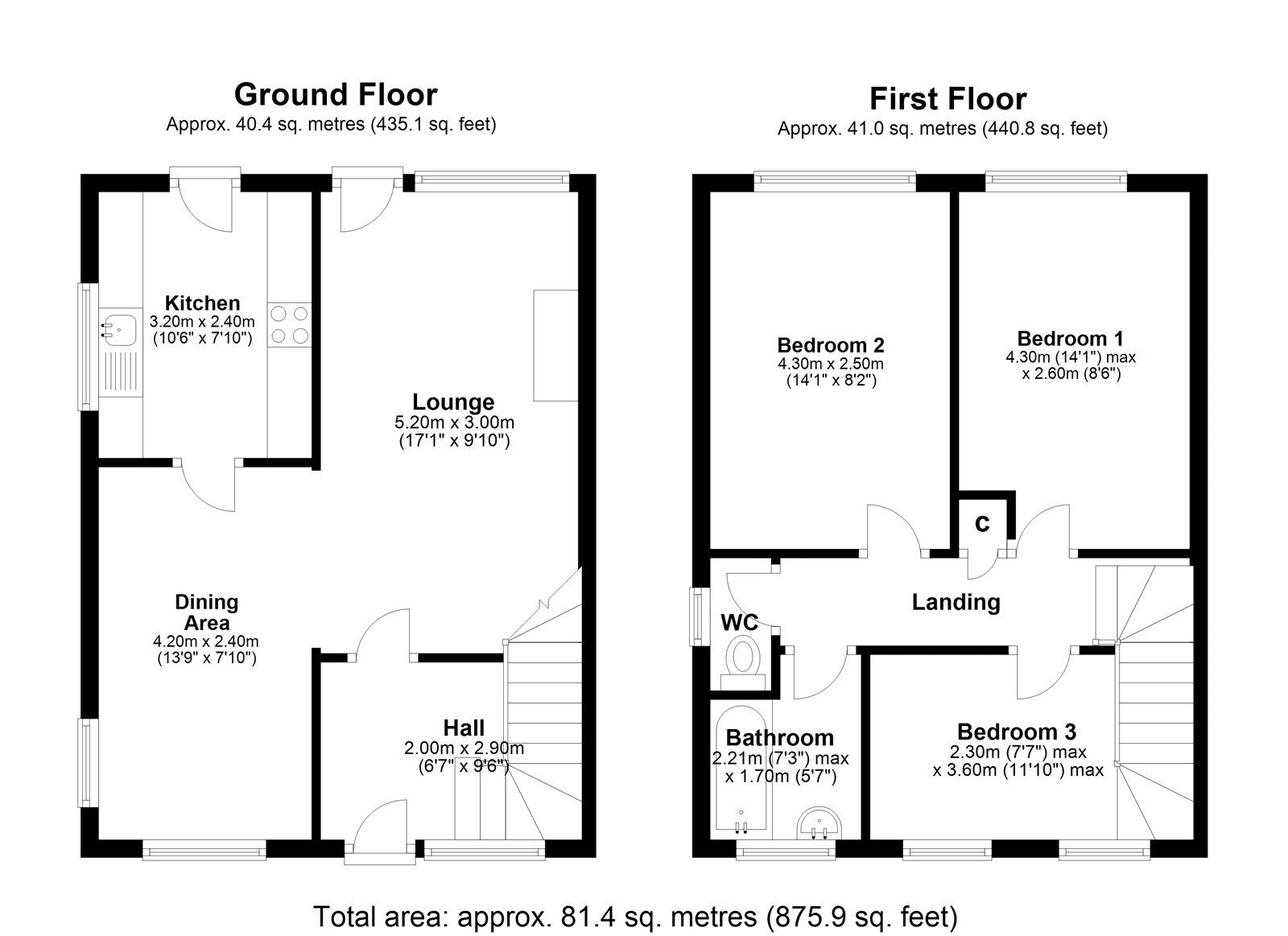 Floorplan of 3 bedroom Semi Detached House for sale, Holyrood, Great Lumley, Durham, DH3