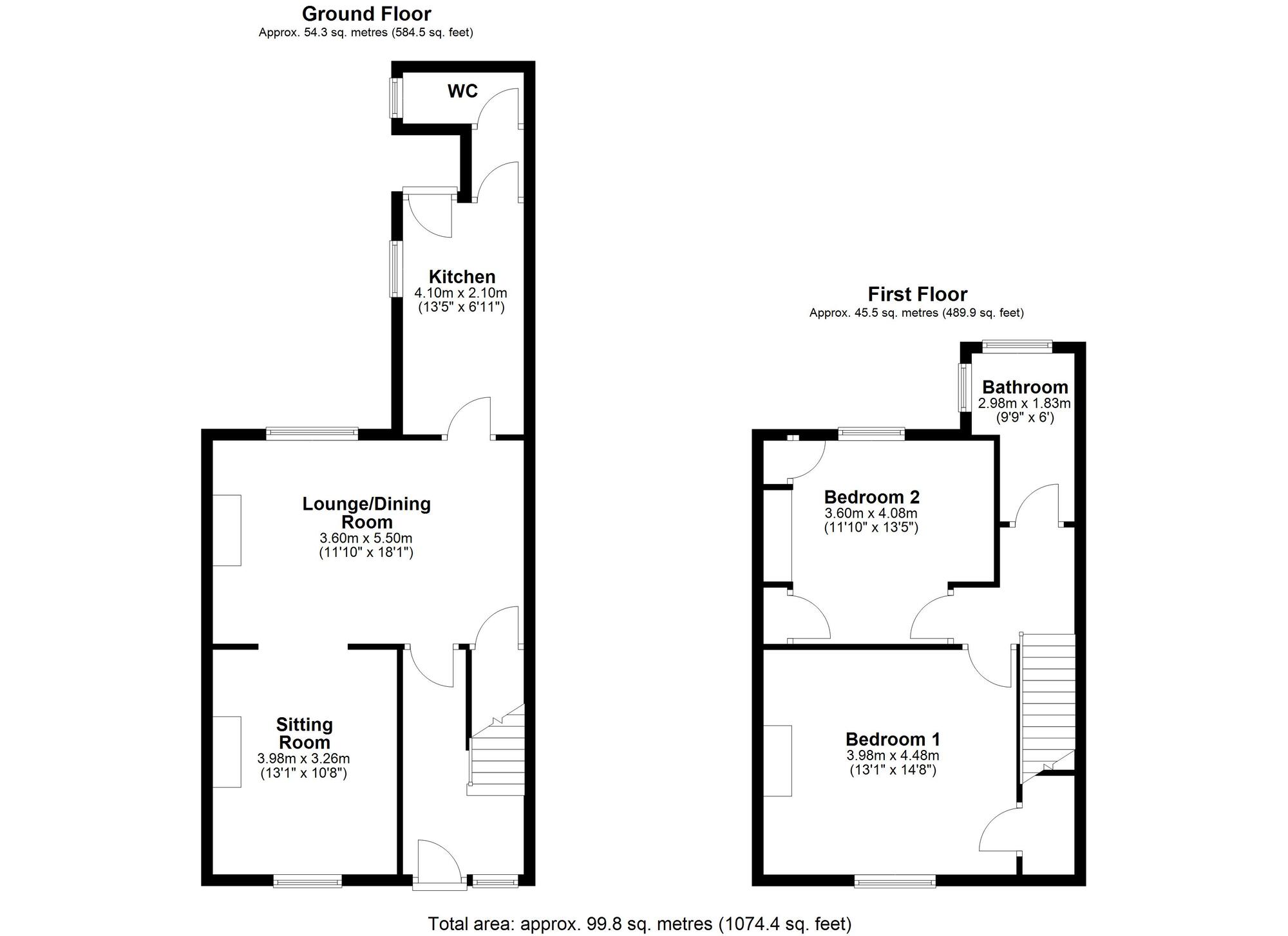 Floorplan of 2 bedroom Mid Terrace House for sale, Tuart Street, Chester Le Street, Durham, DH3