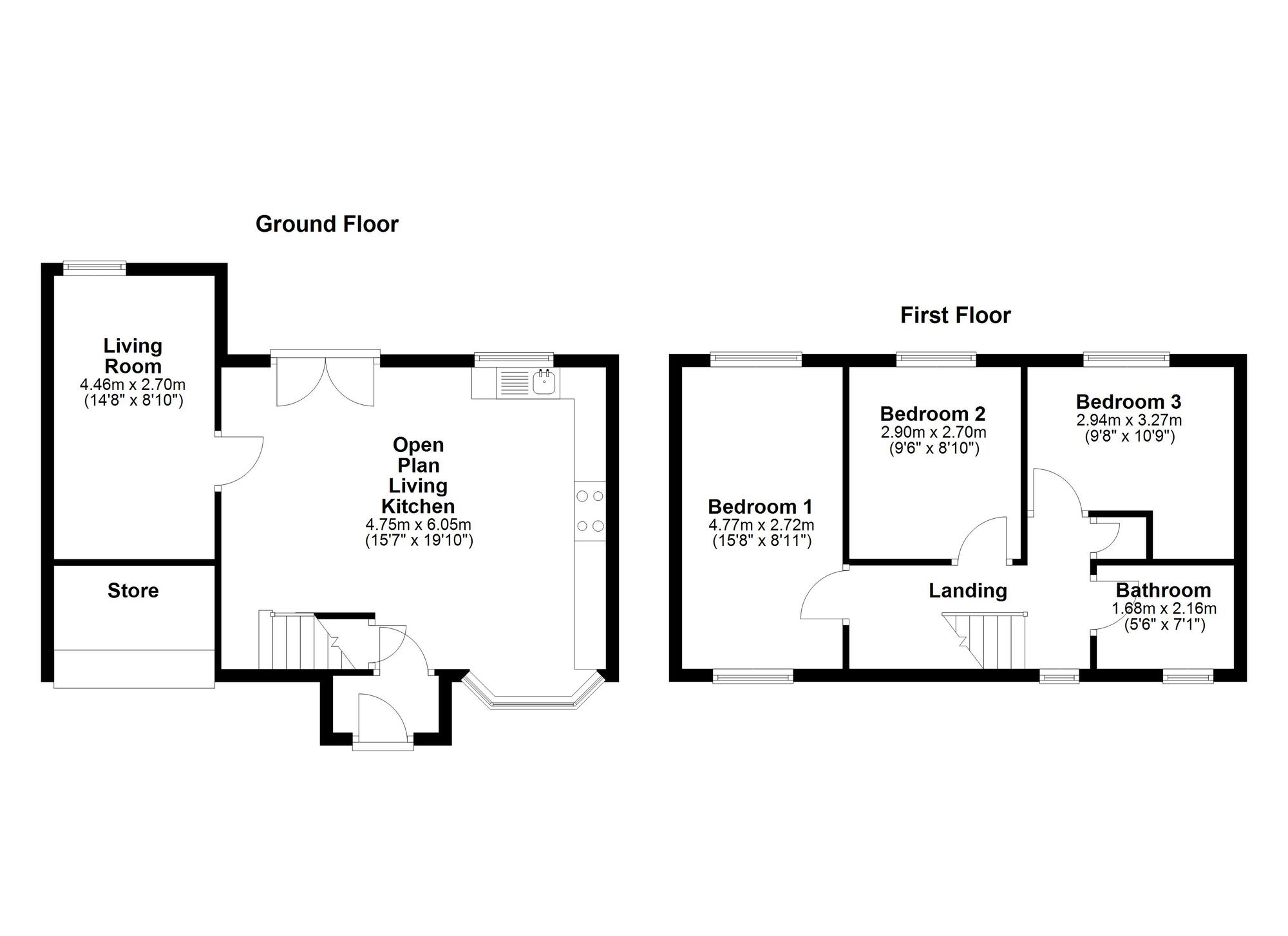 Floorplan of 3 bedroom Semi Detached House for sale, Melbeck Drive, Ouston, Durham, DH2