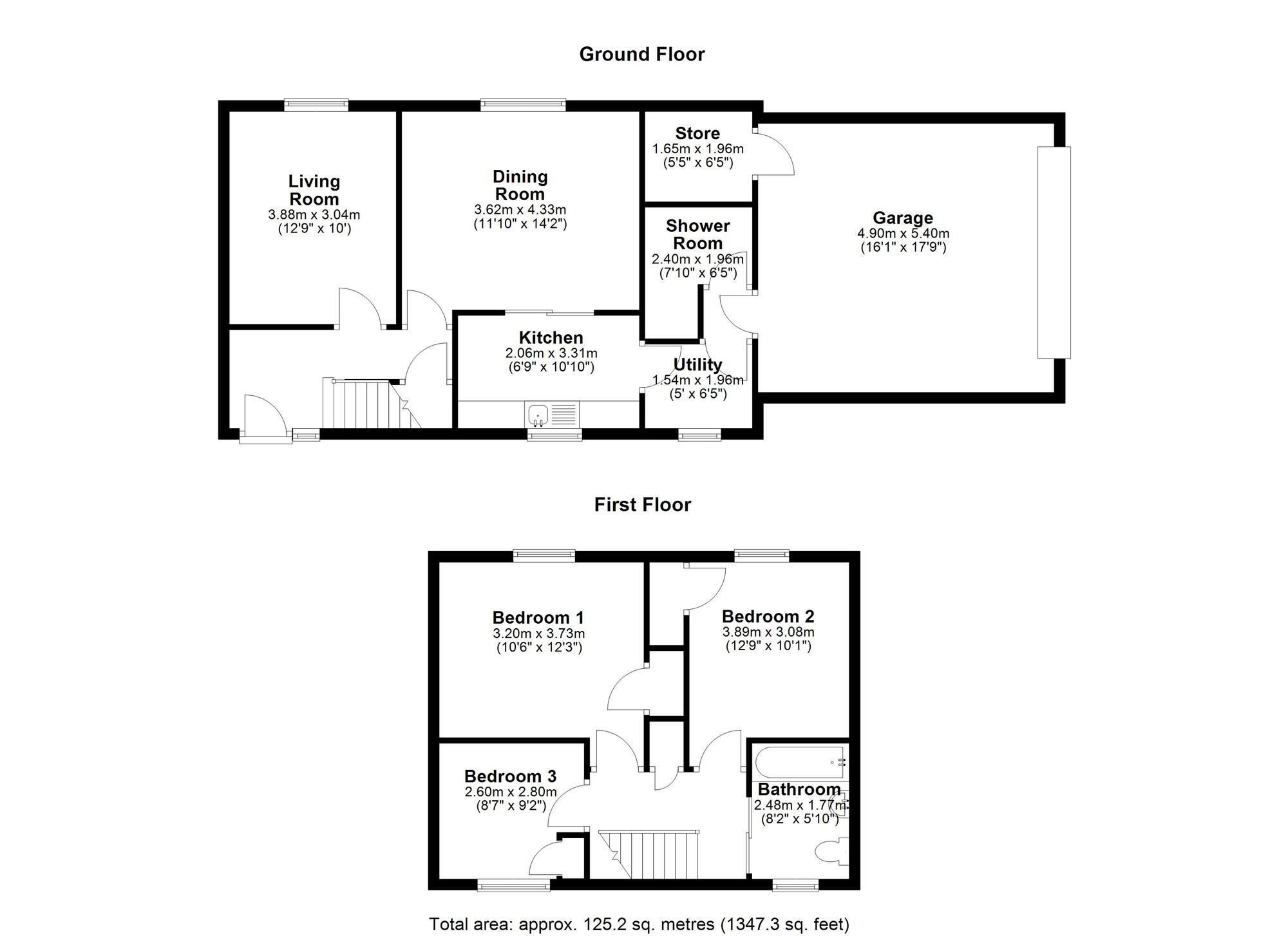 Floorplan of 3 bedroom Semi Detached House for sale, Hollyhill Gardens West, Stanley, Durham, DH9