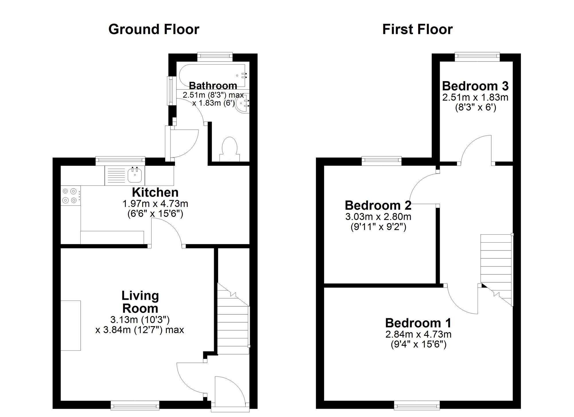 Floorplan of 3 bedroom Mid Terrace House for sale, Pelaw Crescent, Chester Le Street, Durham, DH2