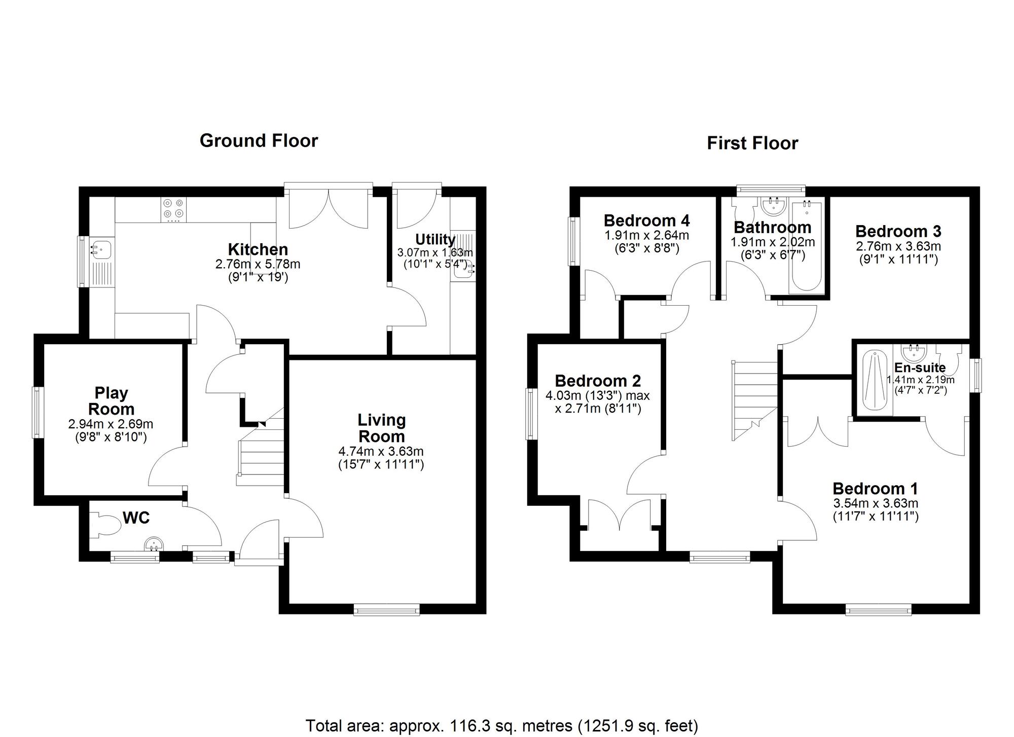 Floorplan of 4 bedroom Detached House for sale, Plantation Close, Pelton Fell, Durham, DH2