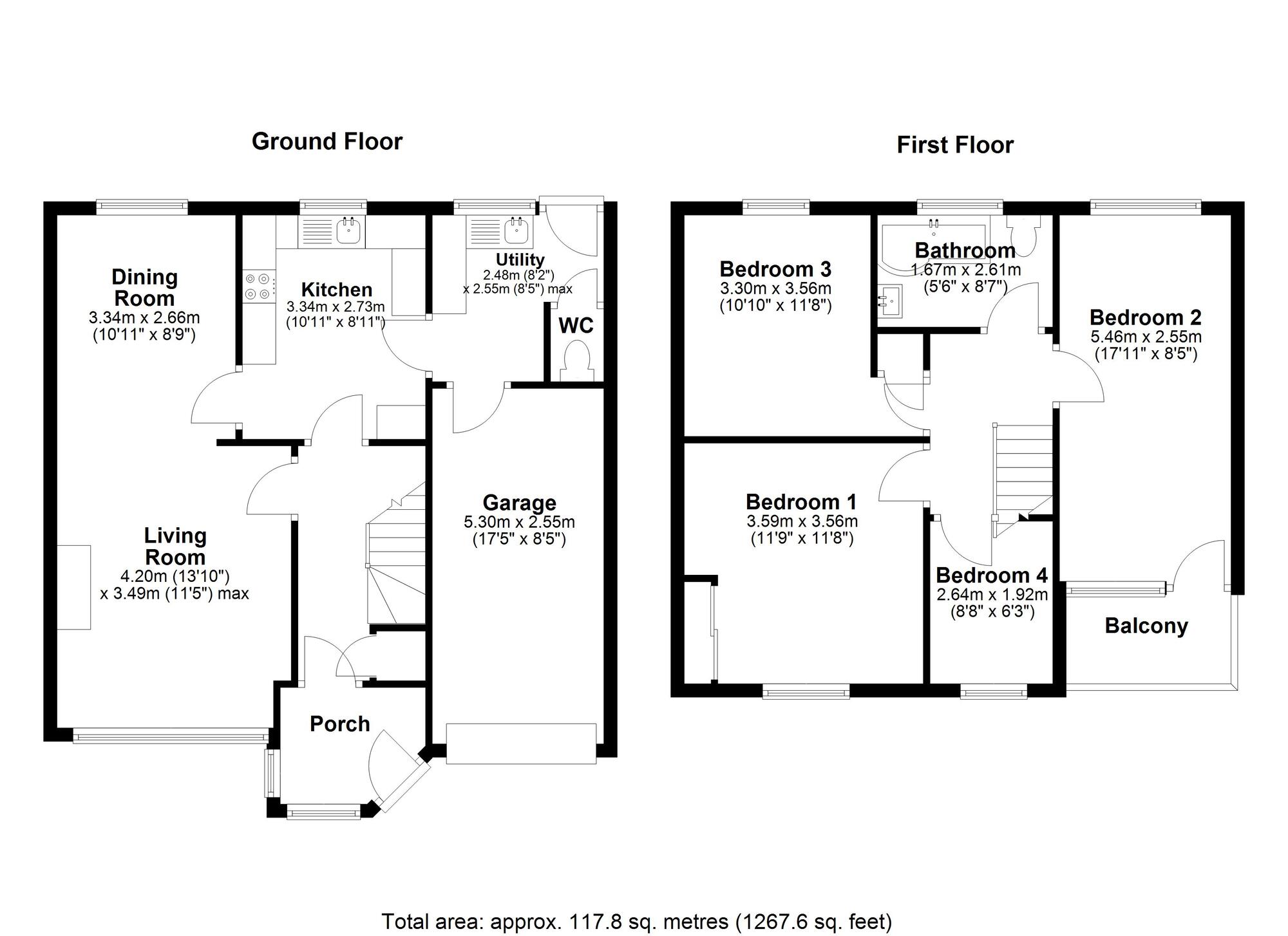 Floorplan of 4 bedroom Semi Detached House for sale, Ross, Ouston, Durham, DH2