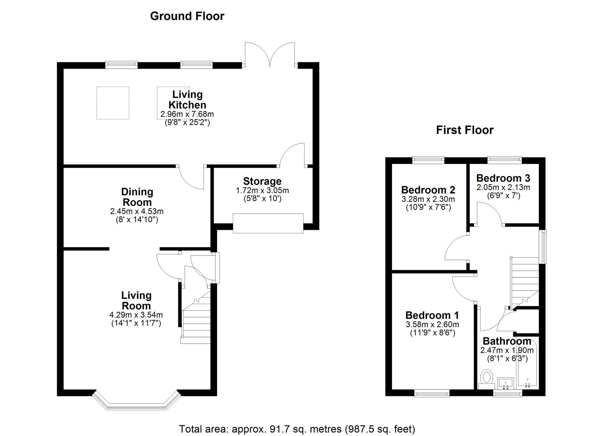 Floorplan of 3 bedroom Semi Detached House for sale, Thornton Lea, Pelton, Durham, DH2