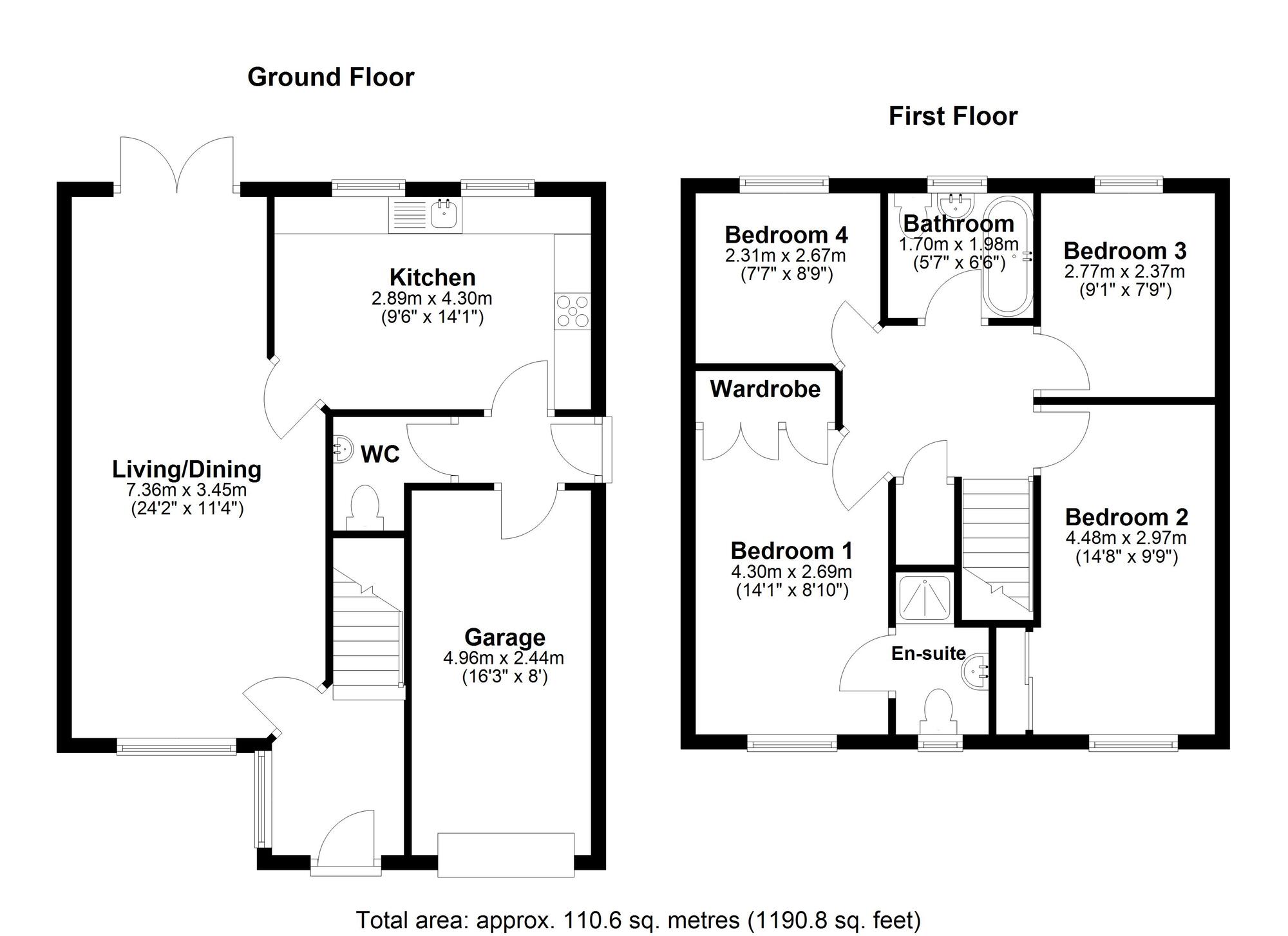 Floorplan of 4 bedroom Detached House for sale, Richmond Drive, Woodstone Village, Durham, DH4