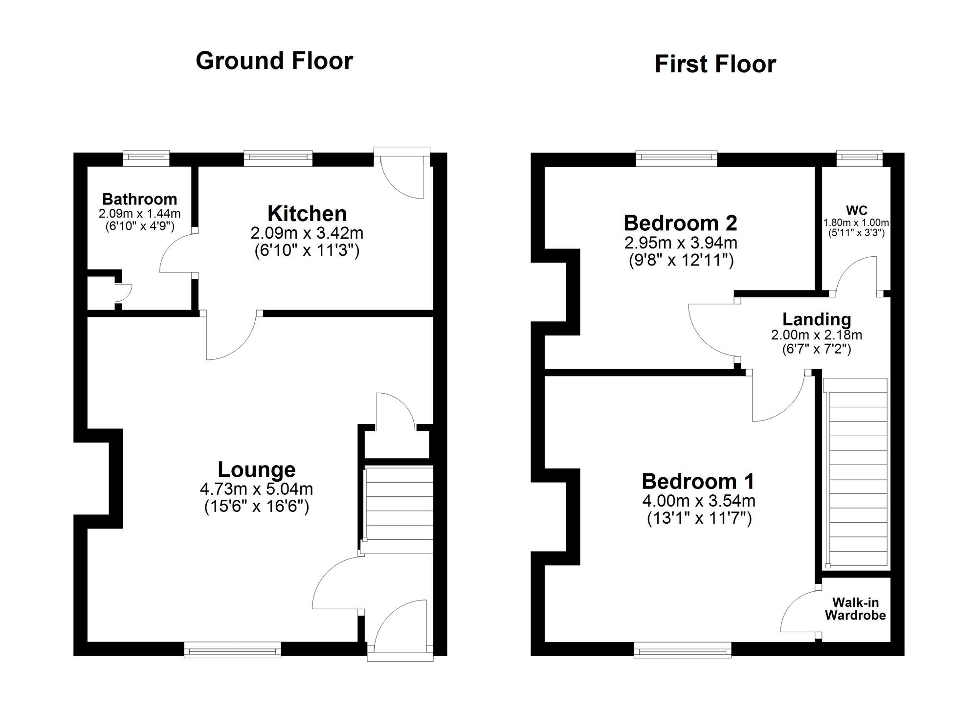 Floorplan of 2 bedroom Mid Terrace House for sale, Wingrove Terrace, Springwell Village, Gateshead, NE9