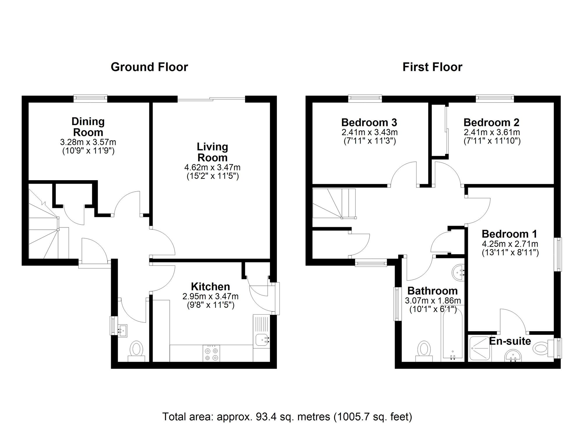 Floorplan of 3 bedroom Detached House for sale, Hazel Leigh, Great Lumley, Durham, DH3