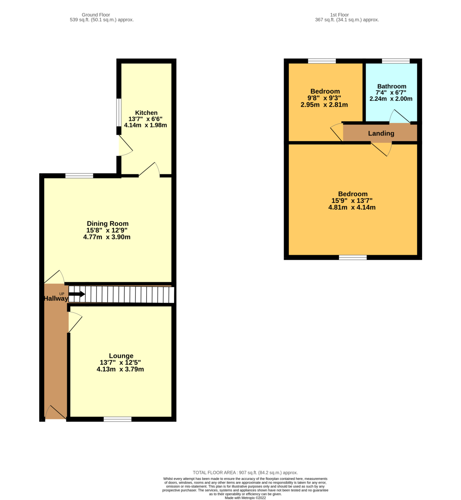 Floorplan of 2 bedroom Mid Terrace House for sale, Finchale Terrace, Houghton Le Spring, Durham, DH4