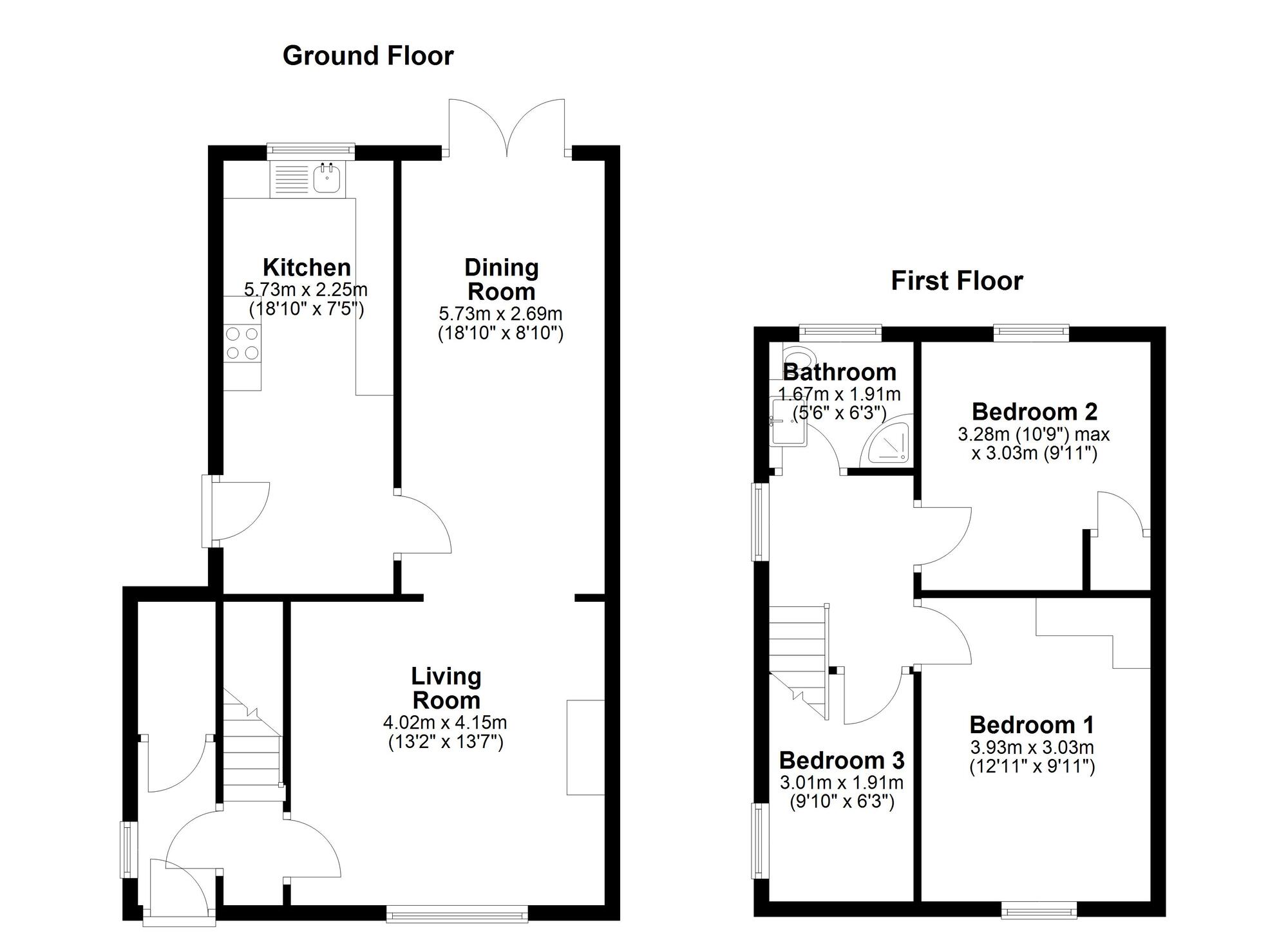 Floorplan of 3 bedroom Semi Detached House for sale, Strathmore, Great Lumley, Durham, DH3