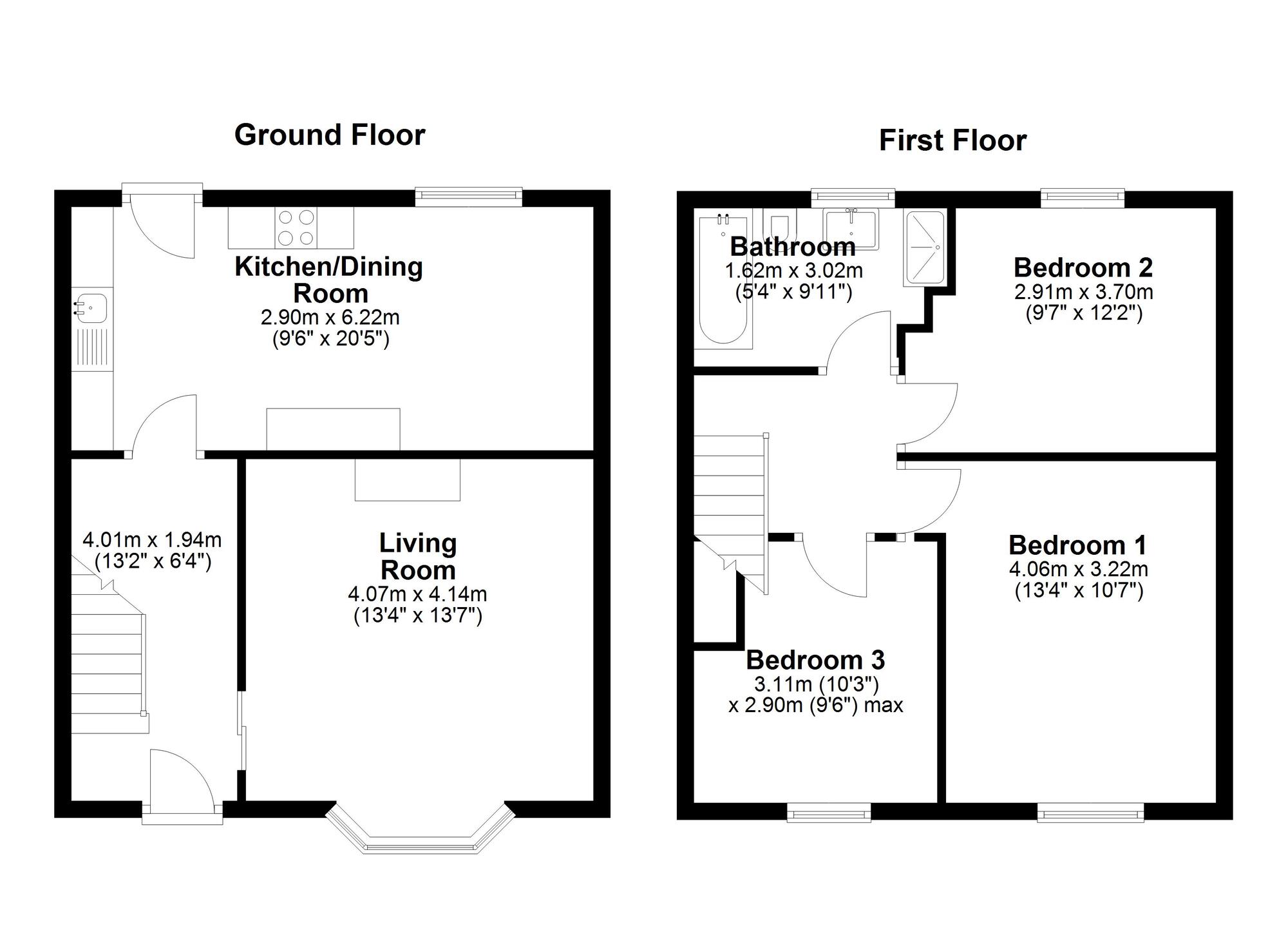 Floorplan of 3 bedroom Semi Detached House for sale, Chiltern Avenue, Chester Le Street, Durham, DH2