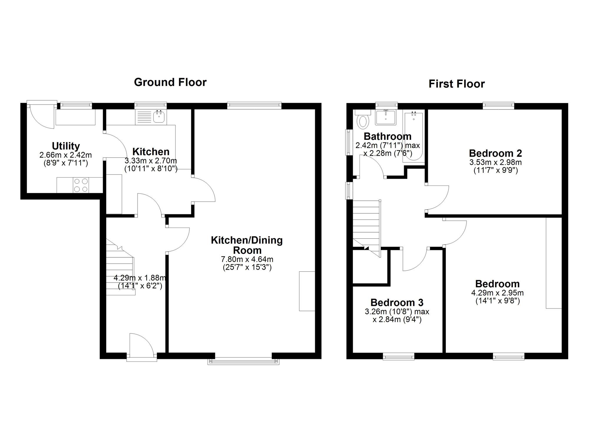 Floorplan of 3 bedroom Semi Detached House for sale, Glenluce, Birtley, Tyne and Wear, DH3