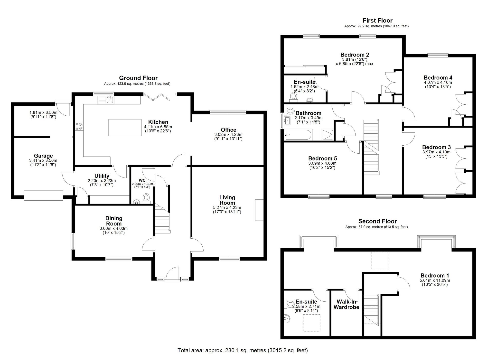 Floorplan of 5 bedroom Detached House for sale, Plawsworth, Chester Le Street, Durham, DH2