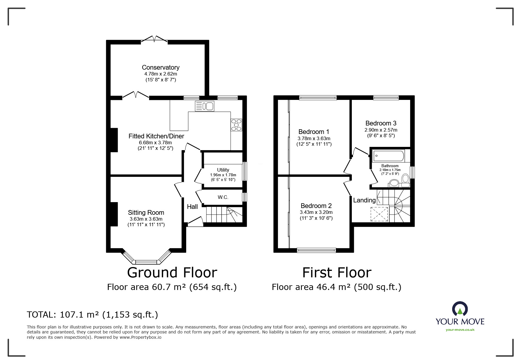 Floorplan of 3 bedroom Detached House for sale, Spring Lane, Swannington, Coalville, LE67