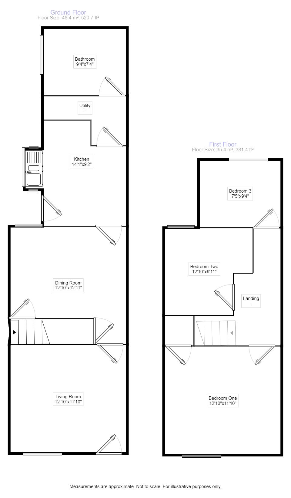 Floorplan of 3 bedroom Semi Detached House to rent, Swepstone Road, Heather, Leicestershire, LE67