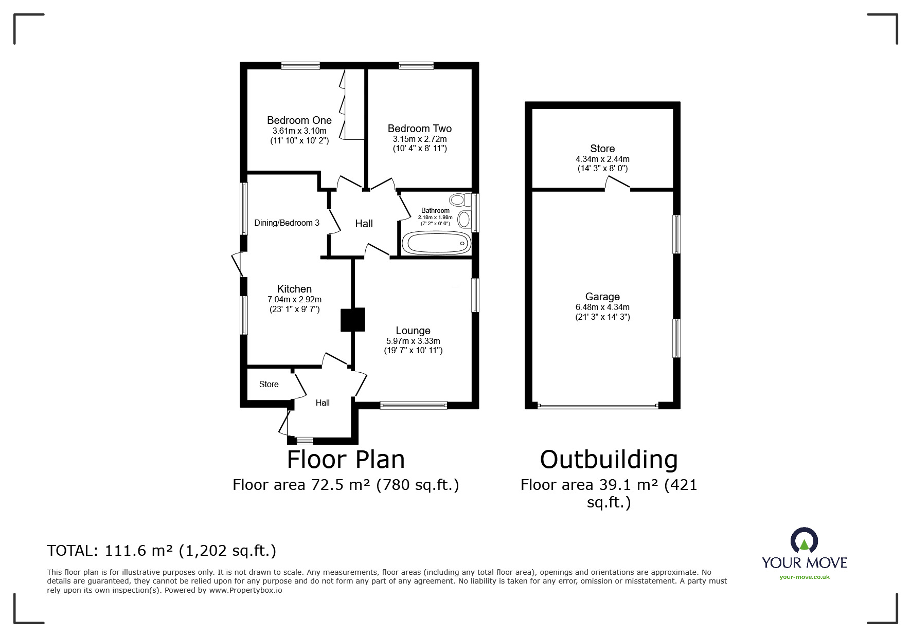 Floorplan of 2 bedroom Detached Bungalow for sale, Manor Road, Heather, Leicestershire, LE67