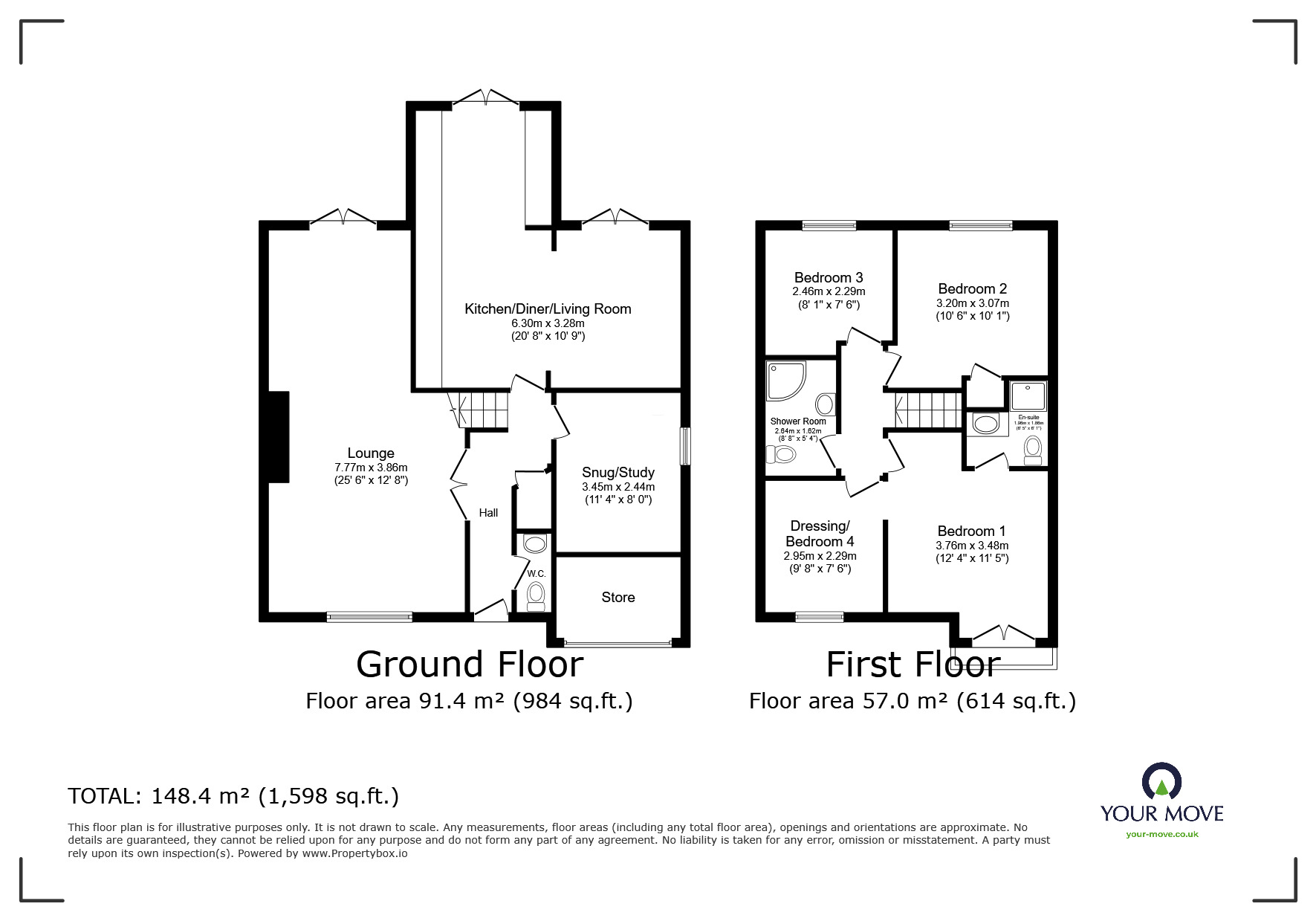 Floorplan of 4 bedroom Detached House for sale, Ashford Road, Whitwick, Leicestershire, LE67