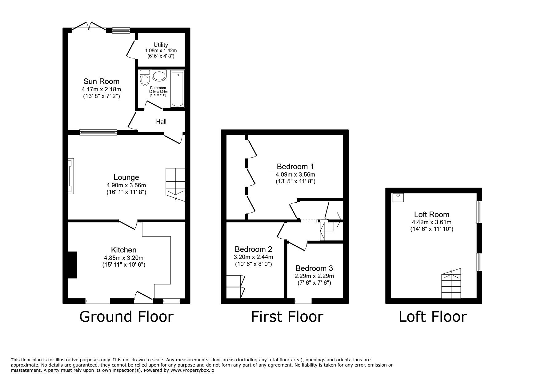 Floorplan of 3 bedroom Mid Terrace House for sale, Battram Road, Ellistown, Leicestershire, LE67