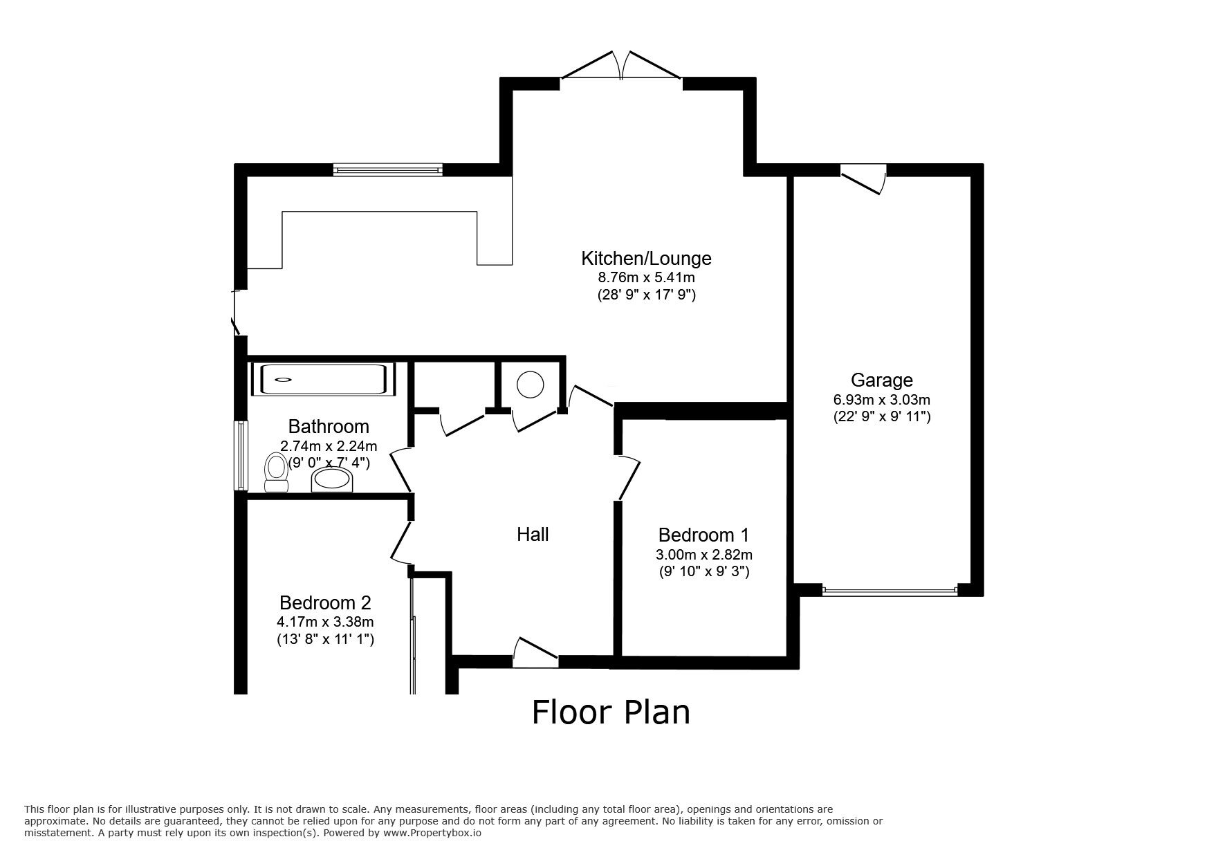 Floorplan of 2 bedroom Detached Bungalow for sale, Pinewood Drive, Markfield, Leicestershire, LE67