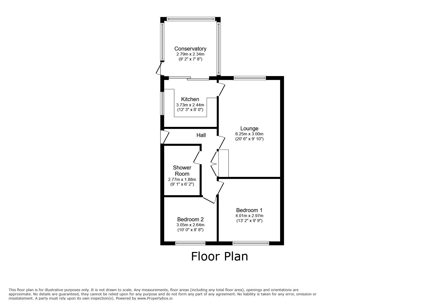 Floorplan of 2 bedroom Detached Bungalow for sale, Valley Road, Ibstock, Leicestershire, LE67