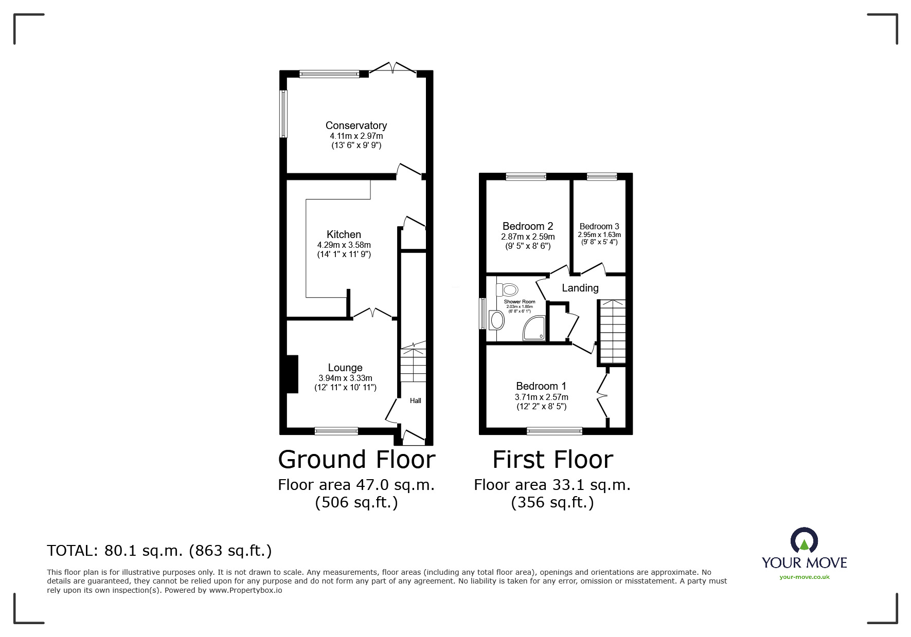 Floorplan of 3 bedroom Semi Detached House for sale, St. Denys Crescent, Ibstock, Leicestershire, LE67