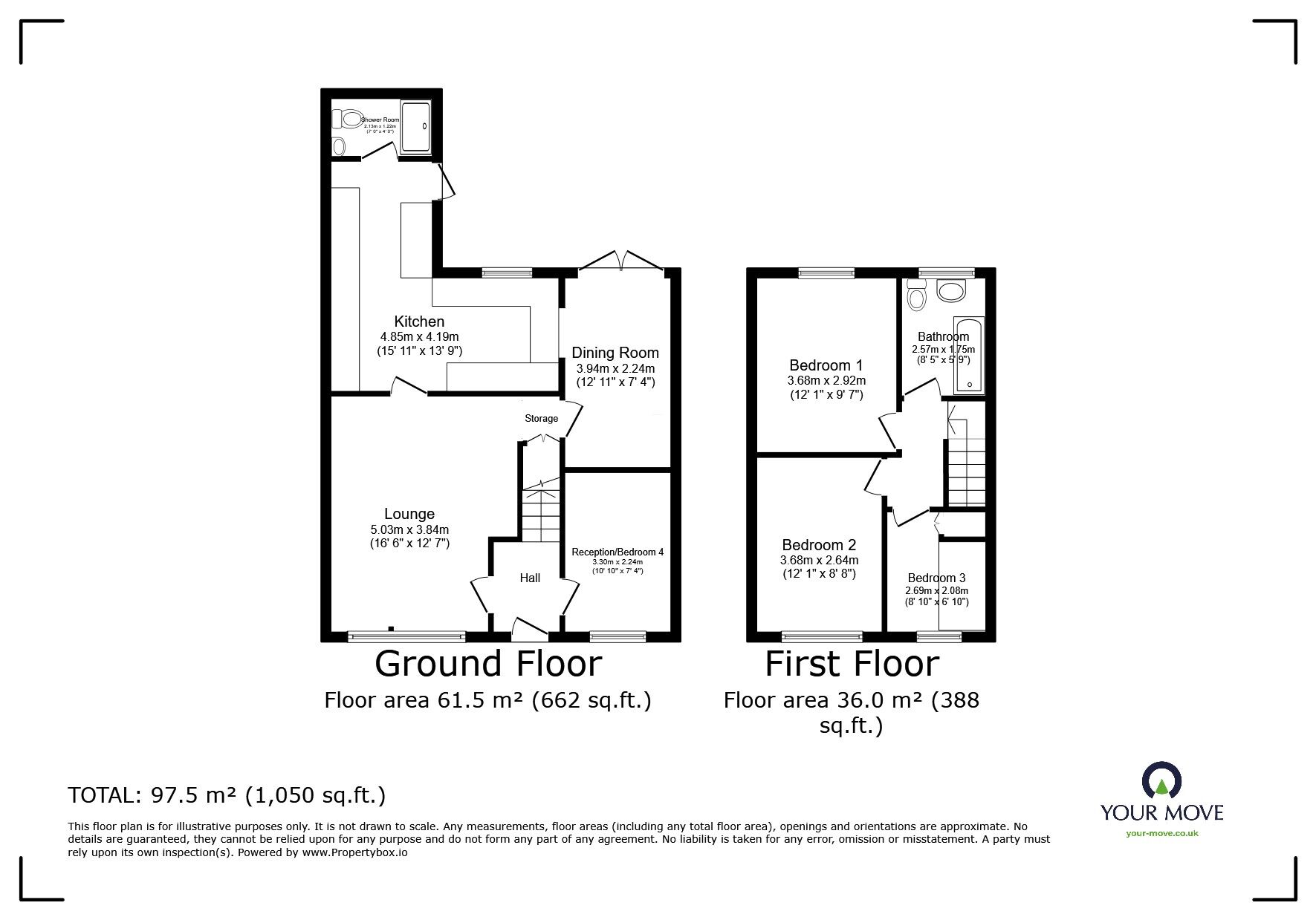 Floorplan of 3 bedroom Semi Detached House for sale, Canterbury Drive, Ashby-de-la-Zouch, Leicestershire, LE65