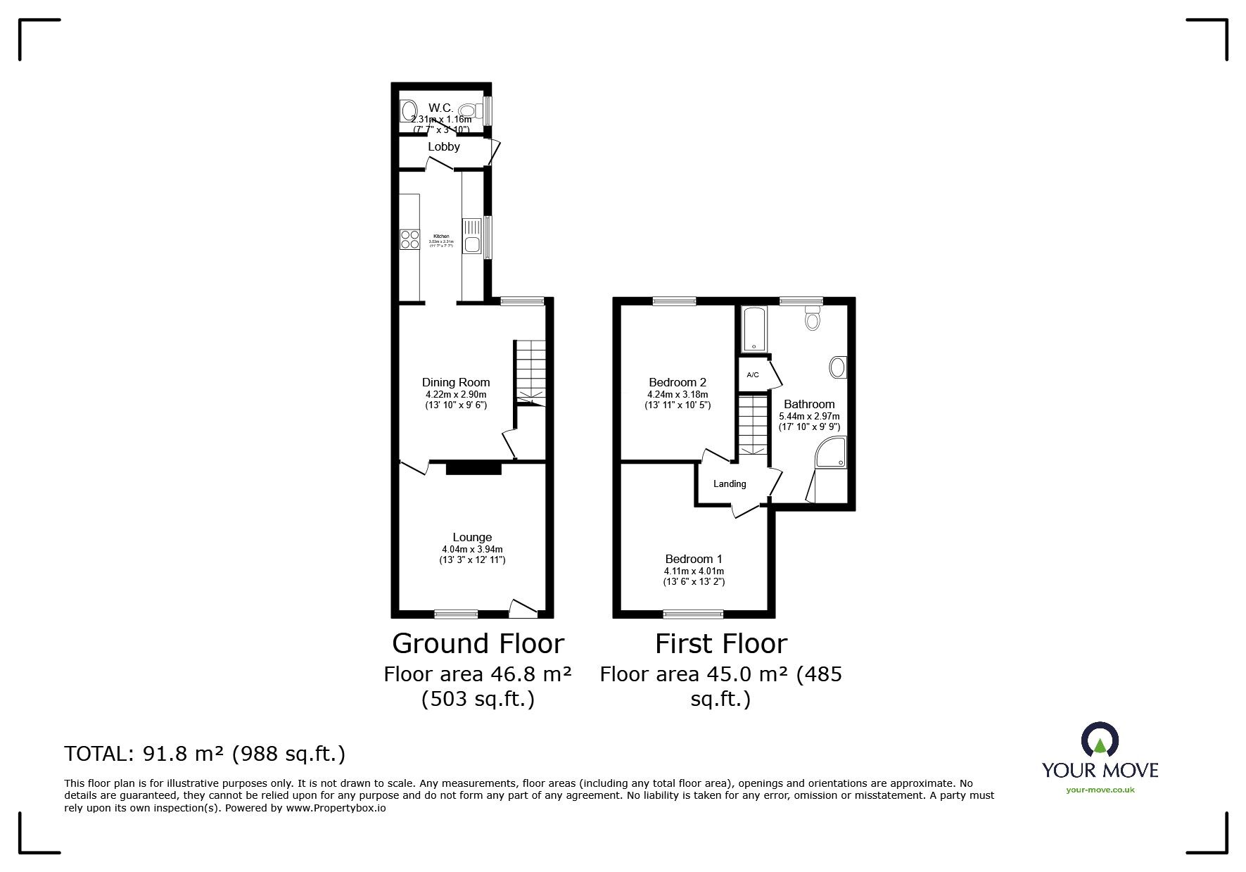 Floorplan of 2 bedroom End Terrace House for sale, Hough Hill, Swannington, Leicestershire, LE67