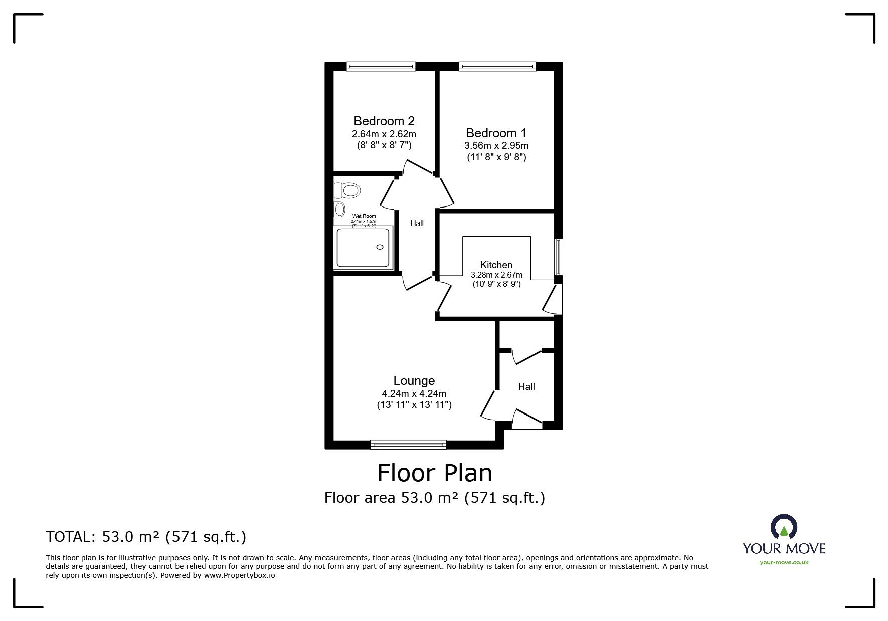 Floorplan of 2 bedroom Detached Bungalow for sale, Linden Close, Ibstock, Leicestershire, LE67