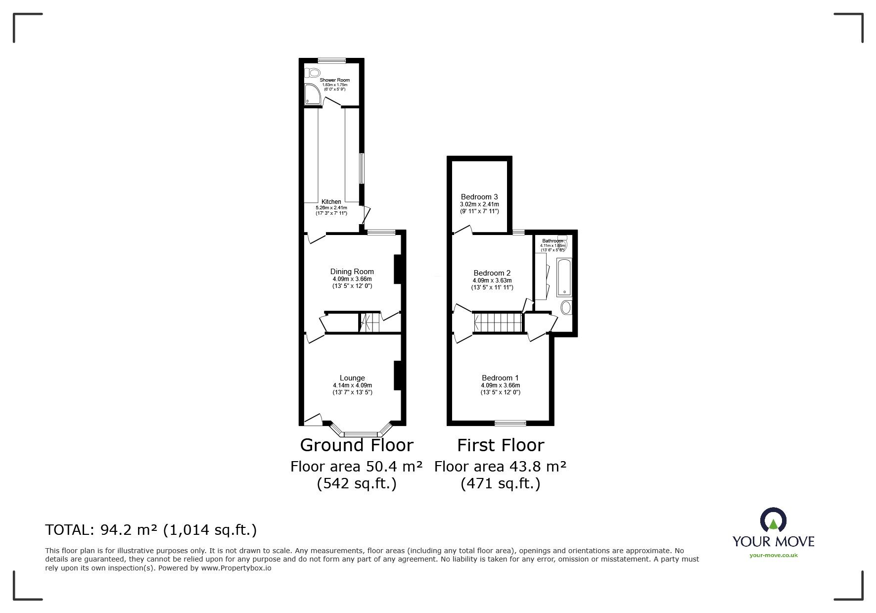 Floorplan of 3 bedroom Mid Terrace House for sale, Melbourne Road, Ibstock, Leicestershire, LE67