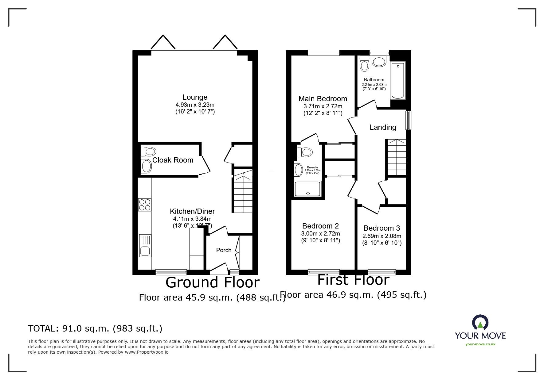 Floorplan of 3 bedroom Semi Detached House for sale, Citron Avenue, Coalville, Leicestershire, LE67