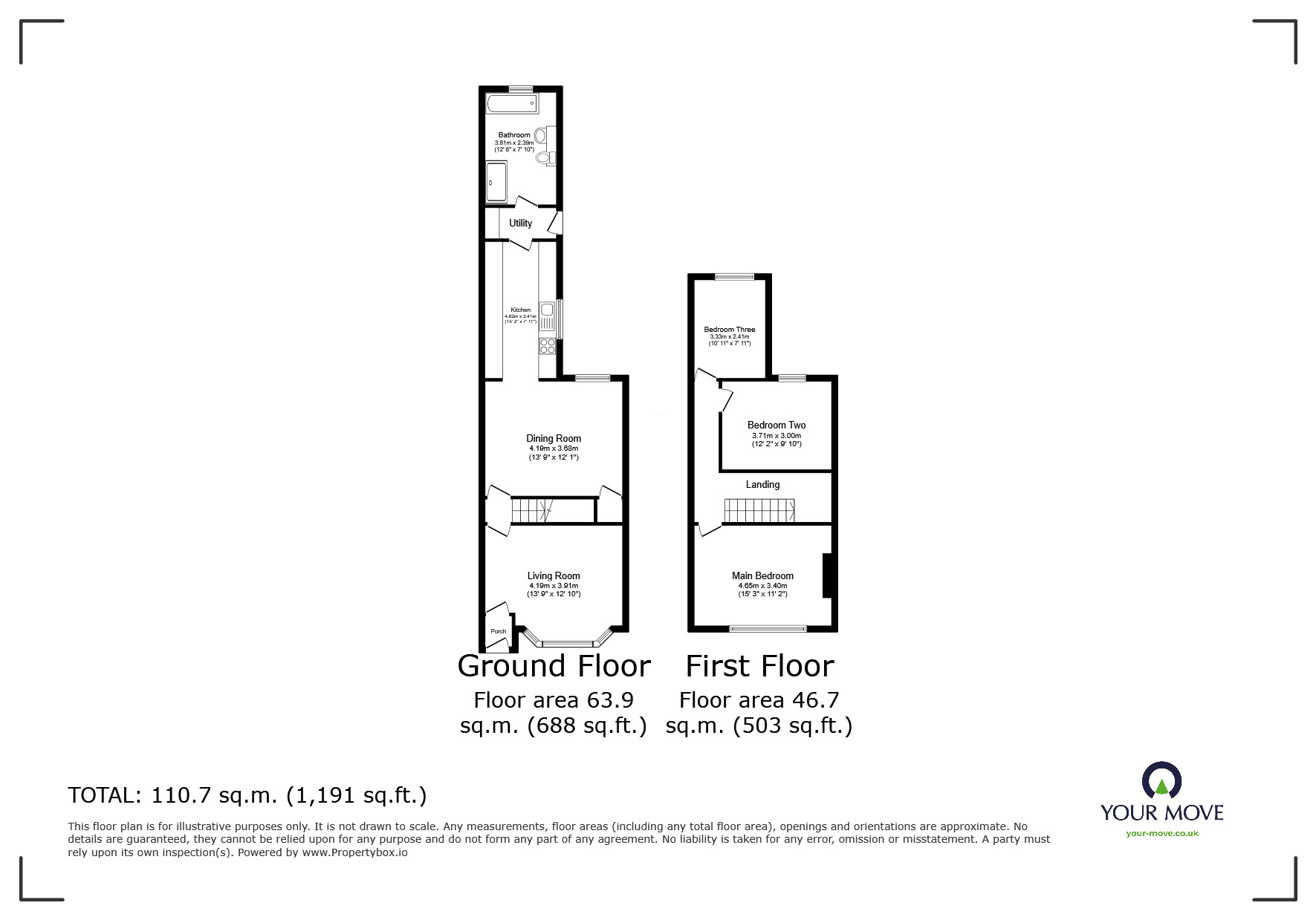 Floorplan of 3 bedroom Semi Detached House for sale, Ashby Road, Coalville, Leicestershire, LE67