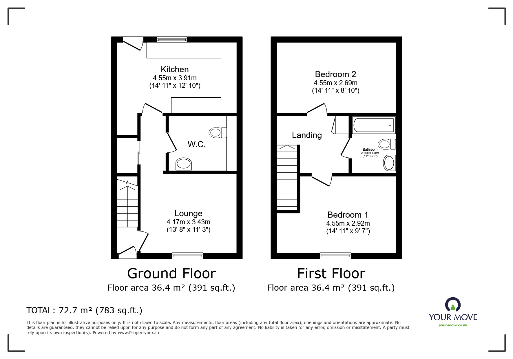 Floorplan of 2 bedroom End Terrace House for sale, Foan Hill, Swannington, Leicestershire, LE67