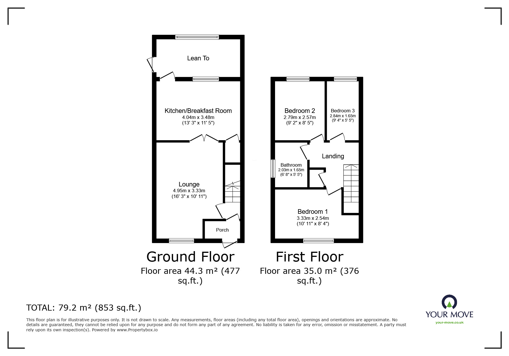 Floorplan of 3 bedroom Semi Detached House to rent, Stonehaven Close, Coalville, Leicestershire, LE67