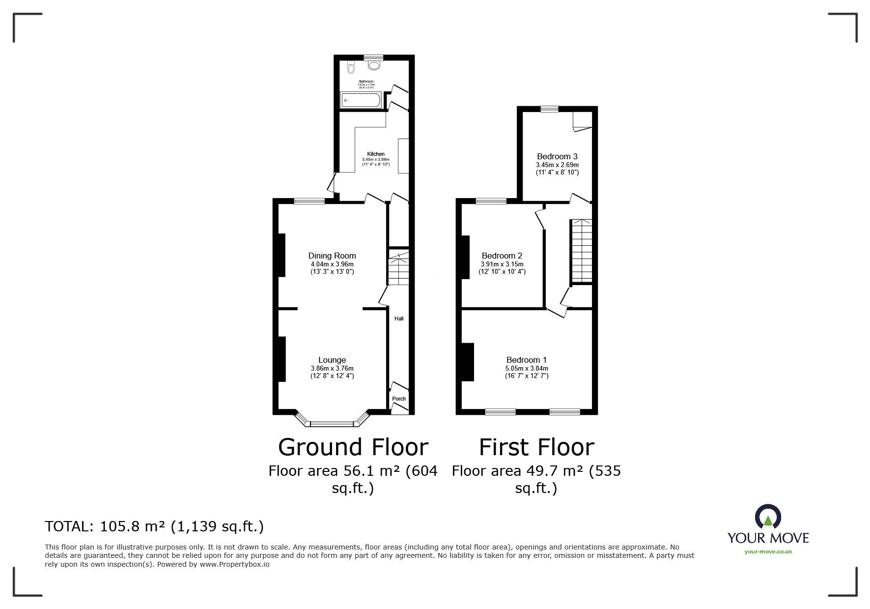 Floorplan of 3 bedroom Mid Terrace House for sale, Ashby Road, Ibstock, Leicestershire, LE67