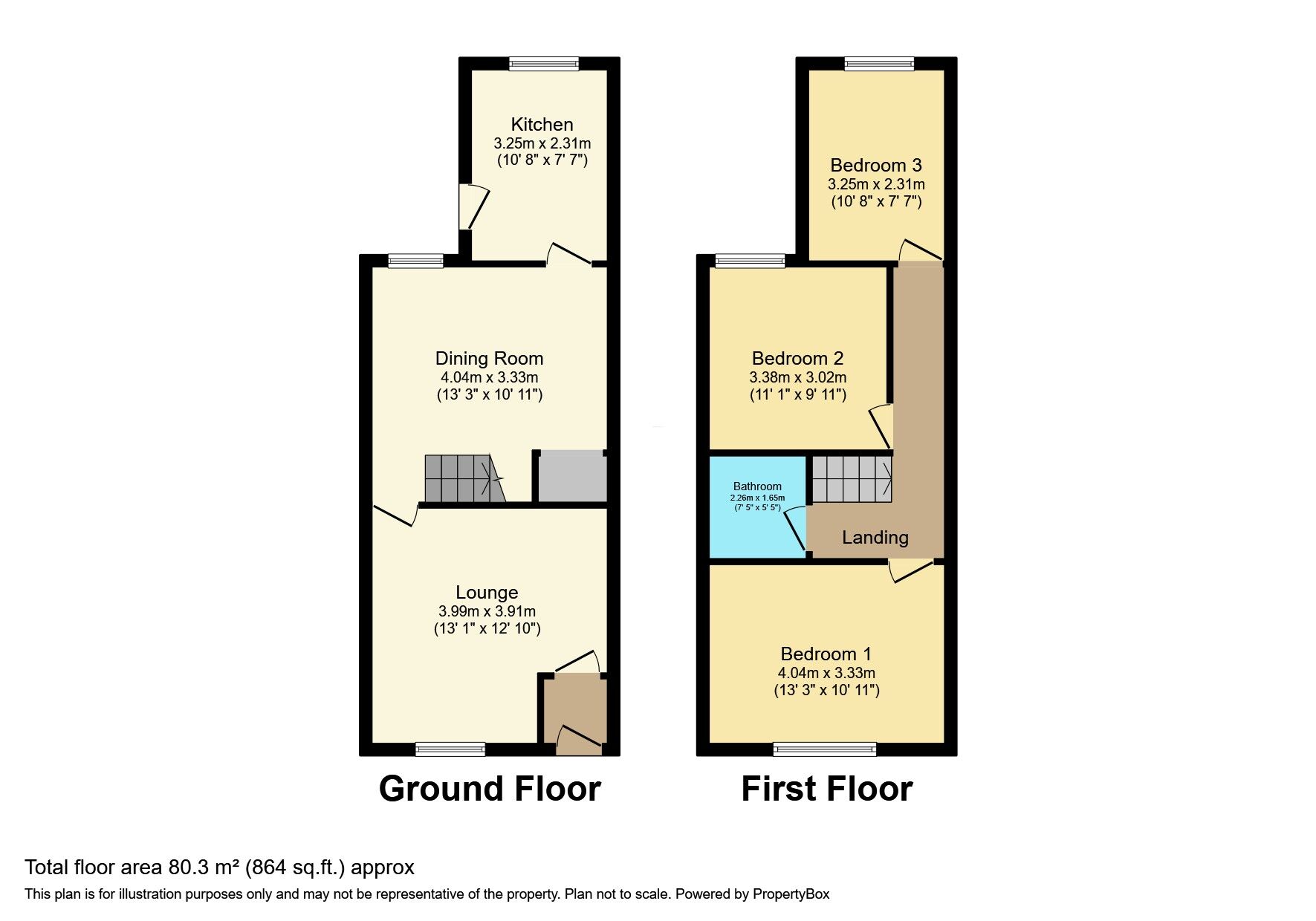 Floorplan of 3 bedroom Mid Terrace House to rent, London Terrace, Darwen, Lancashire, BB3