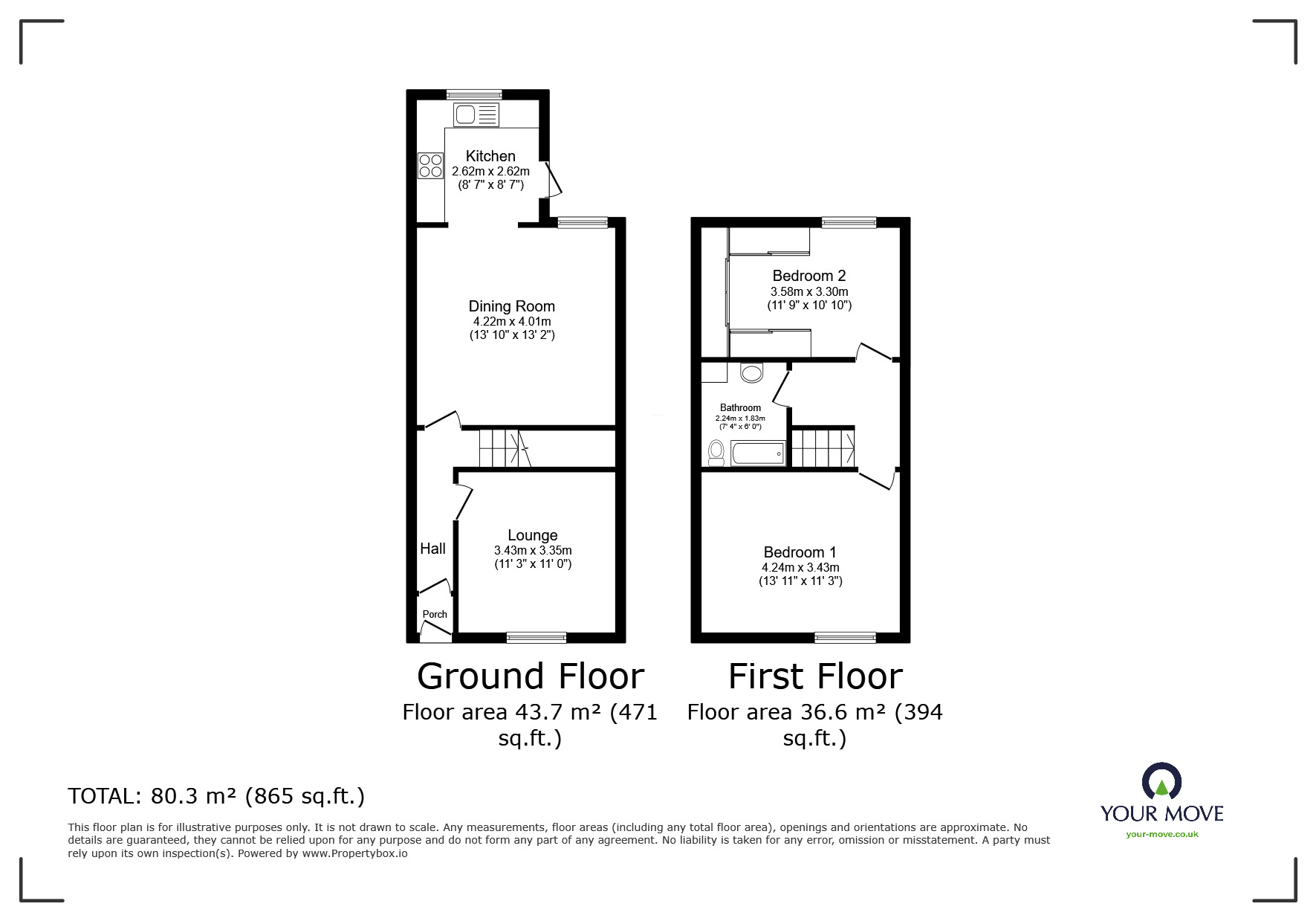 Floorplan of 2 bedroom Mid Terrace House to rent, Avondale Road, Darwen, Lancashire, BB3