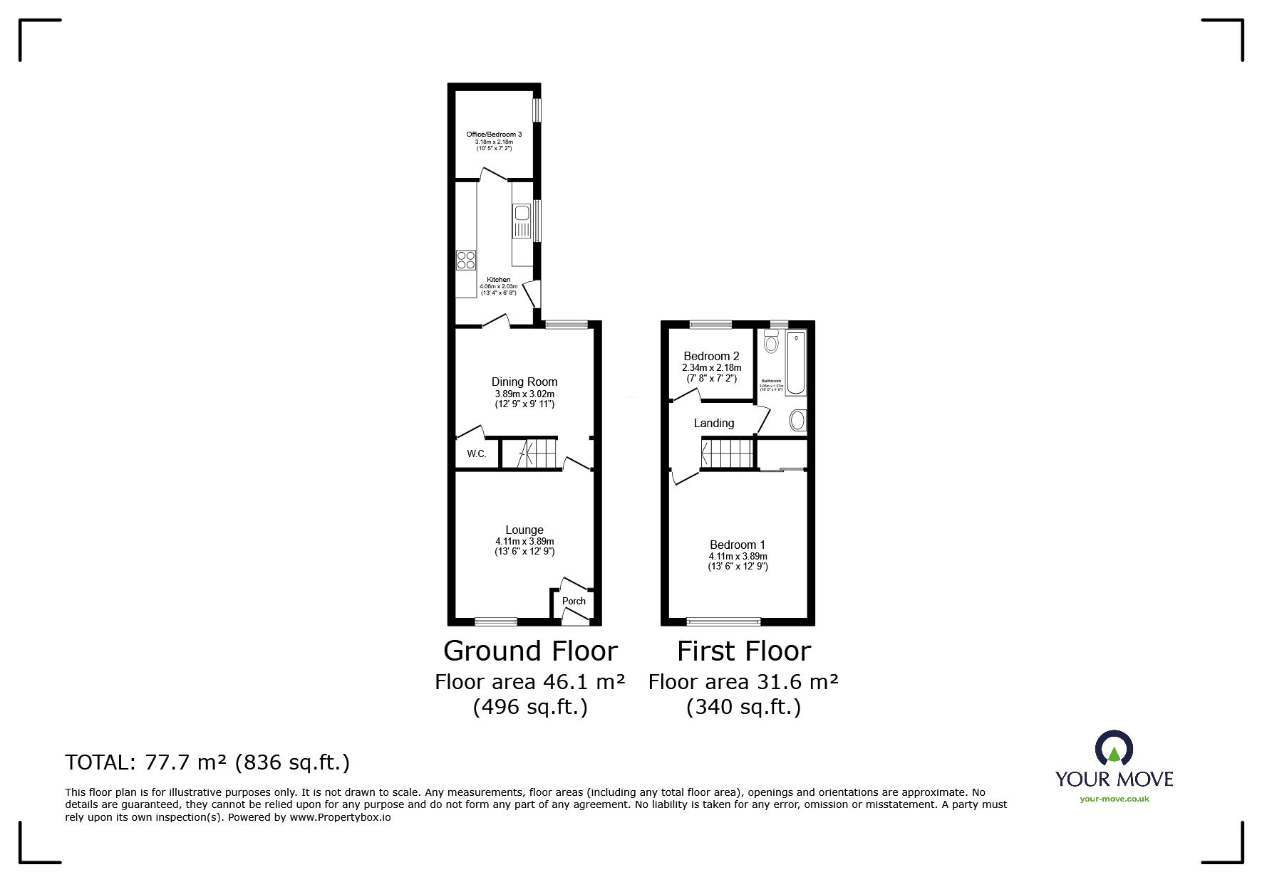 Floorplan of 3 bedroom Mid Terrace House to rent, Newton Street, Darwen, Lancashire, BB3