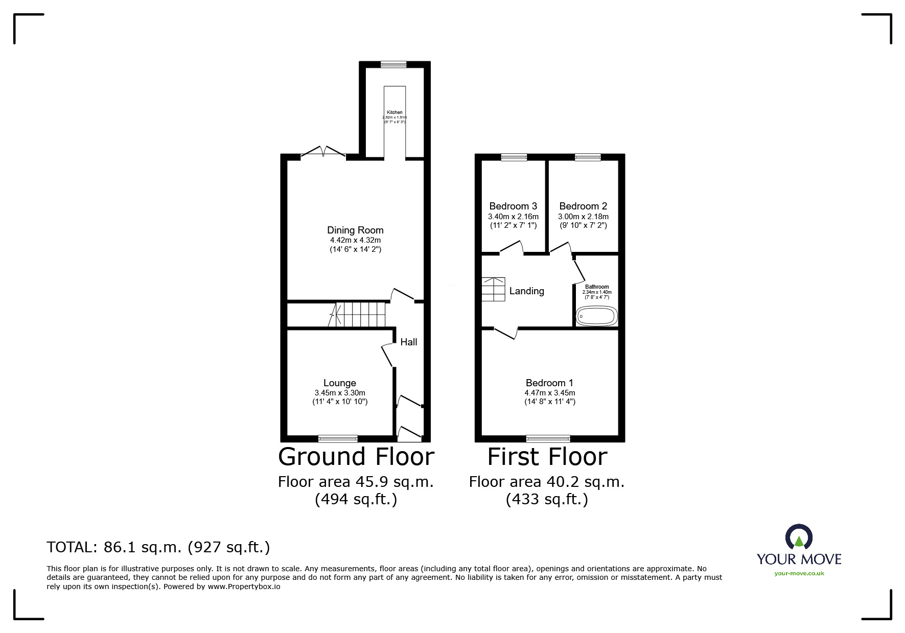 Floorplan of 3 bedroom Mid Terrace House for sale, Radford Street, Darwen, Lancashire, BB3