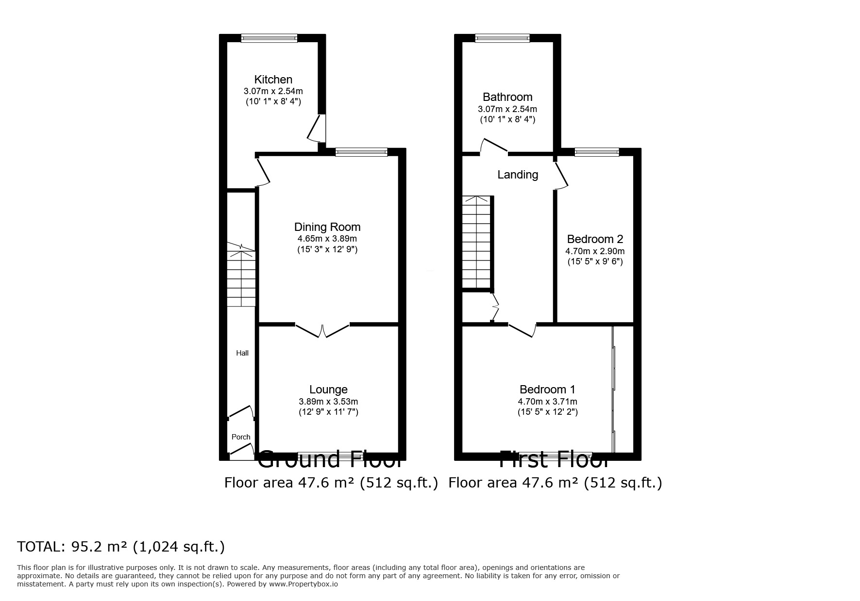 Floorplan of 2 bedroom Mid Terrace House for sale, Perry Street, Darwen, Lancashire, BB3