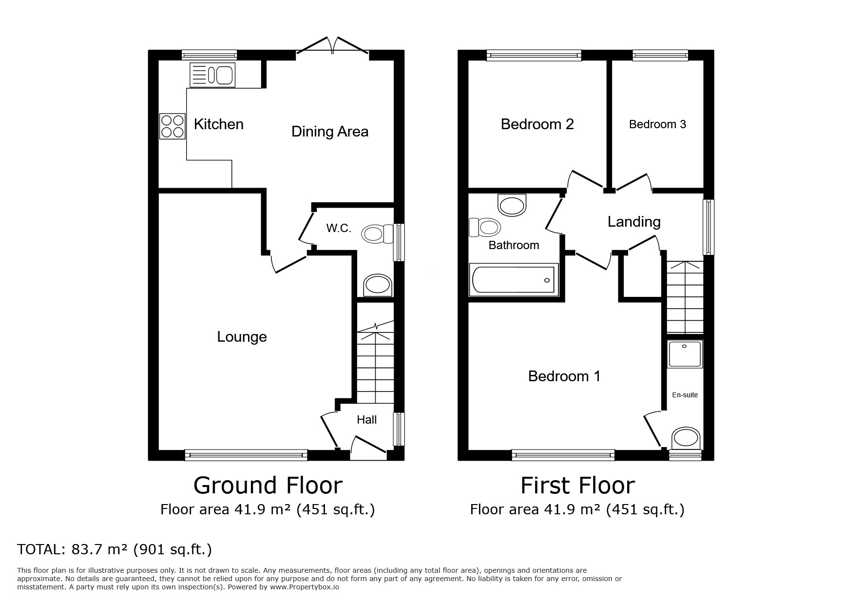 Floorplan of 3 bedroom End Terrace House for sale, Gifford Way, Darwen, Lancashire, BB3