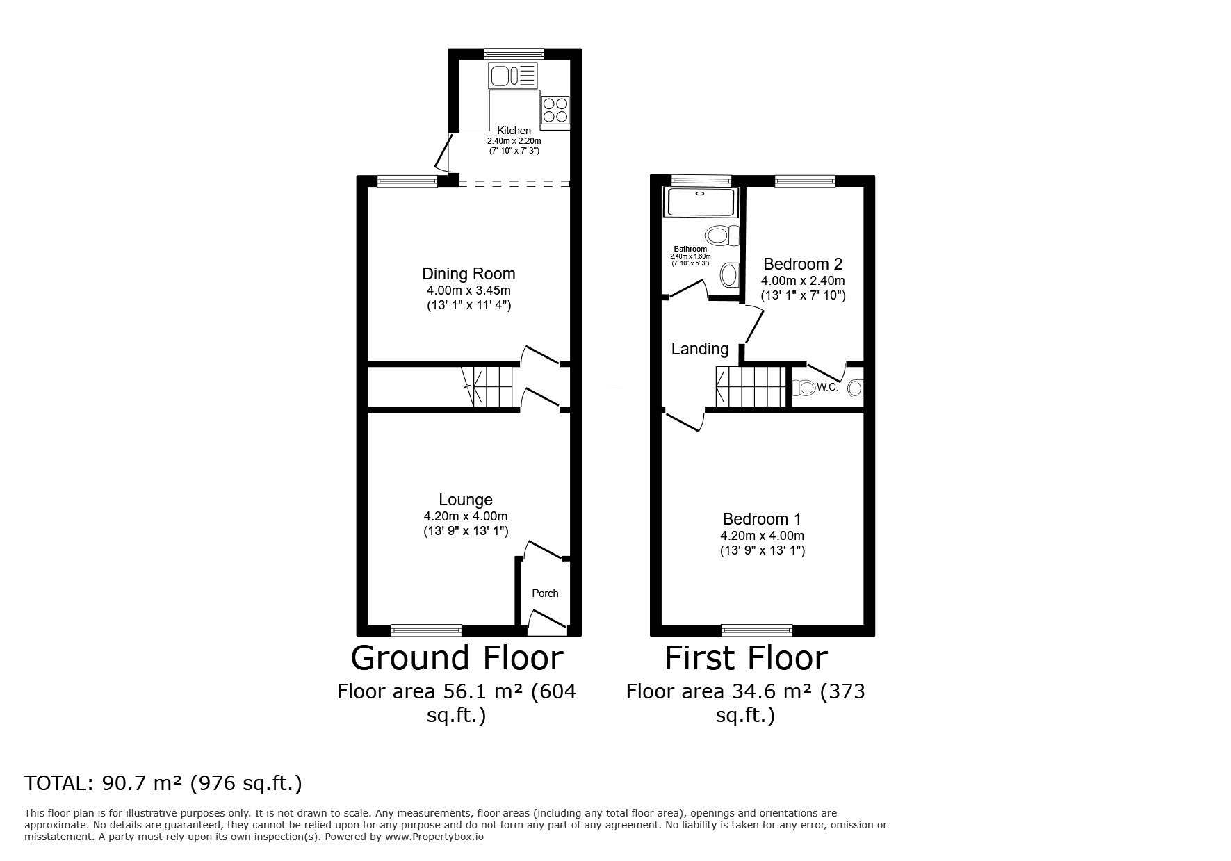 Floorplan of 2 bedroom Mid Terrace House for sale, Hodgson Street, Darwen, Lancashire, BB3