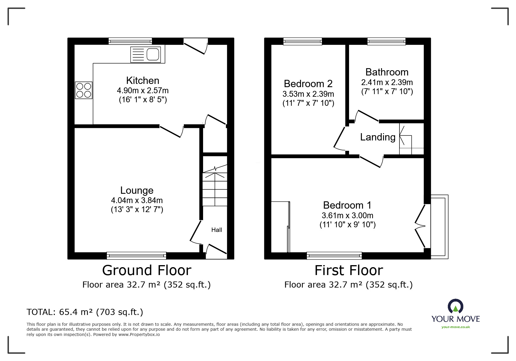 Floorplan of 2 bedroom Mid Terrace House for sale, Avallon Way, Darwen, Lancashire, BB3